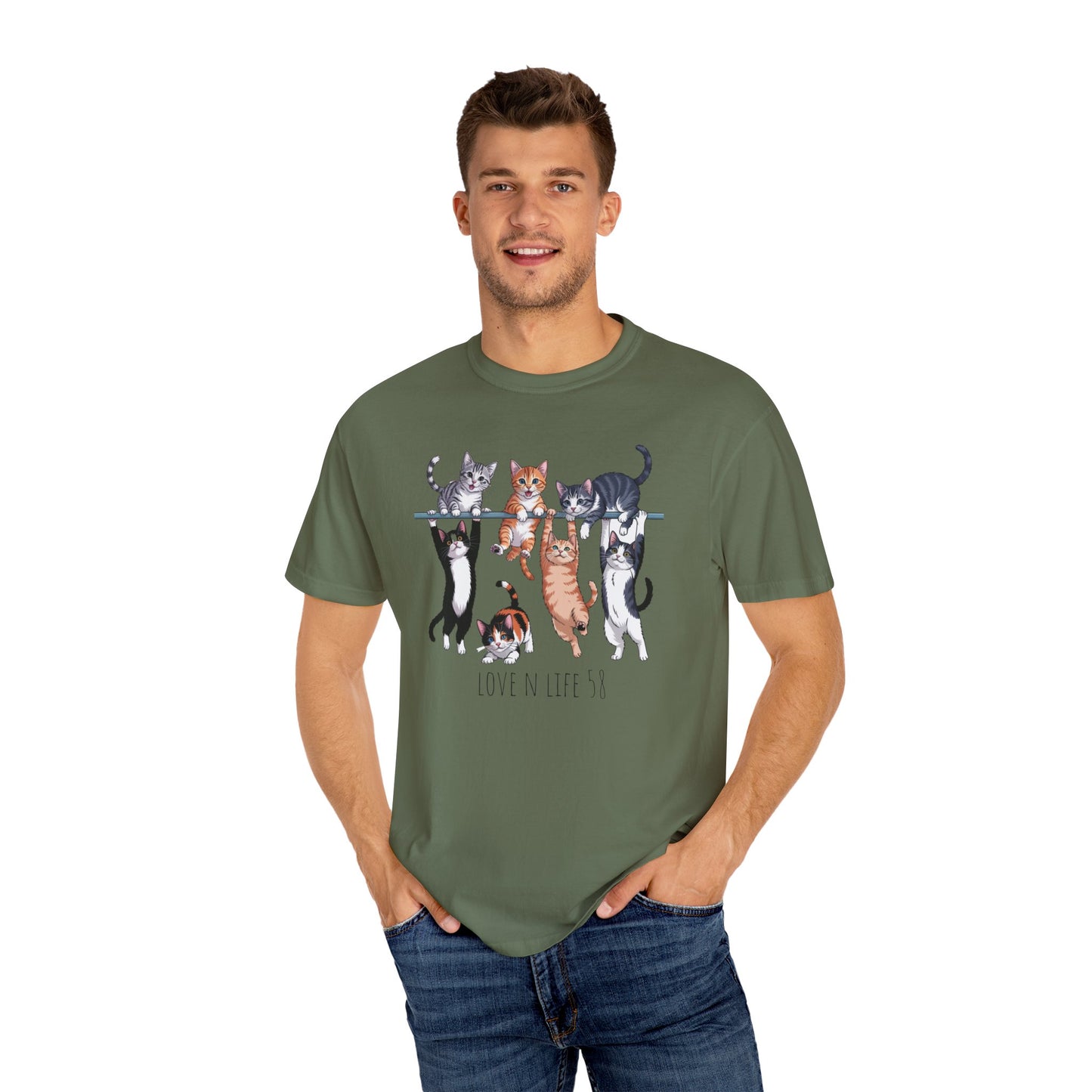 Cat Lover Love N Life 58 Tee - Comfort Colors