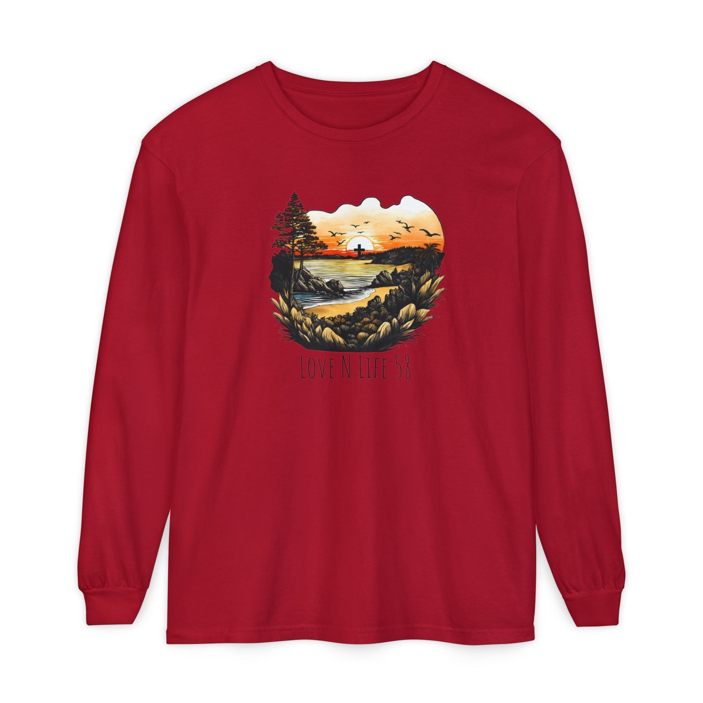 Sunset Cross - Comfort Colors Long Sleeve