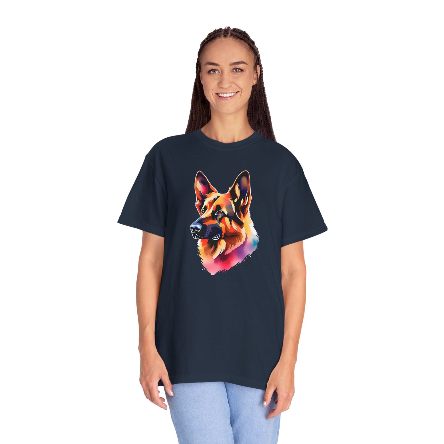 Colorful German Shepherd Tee - Comfort Colors