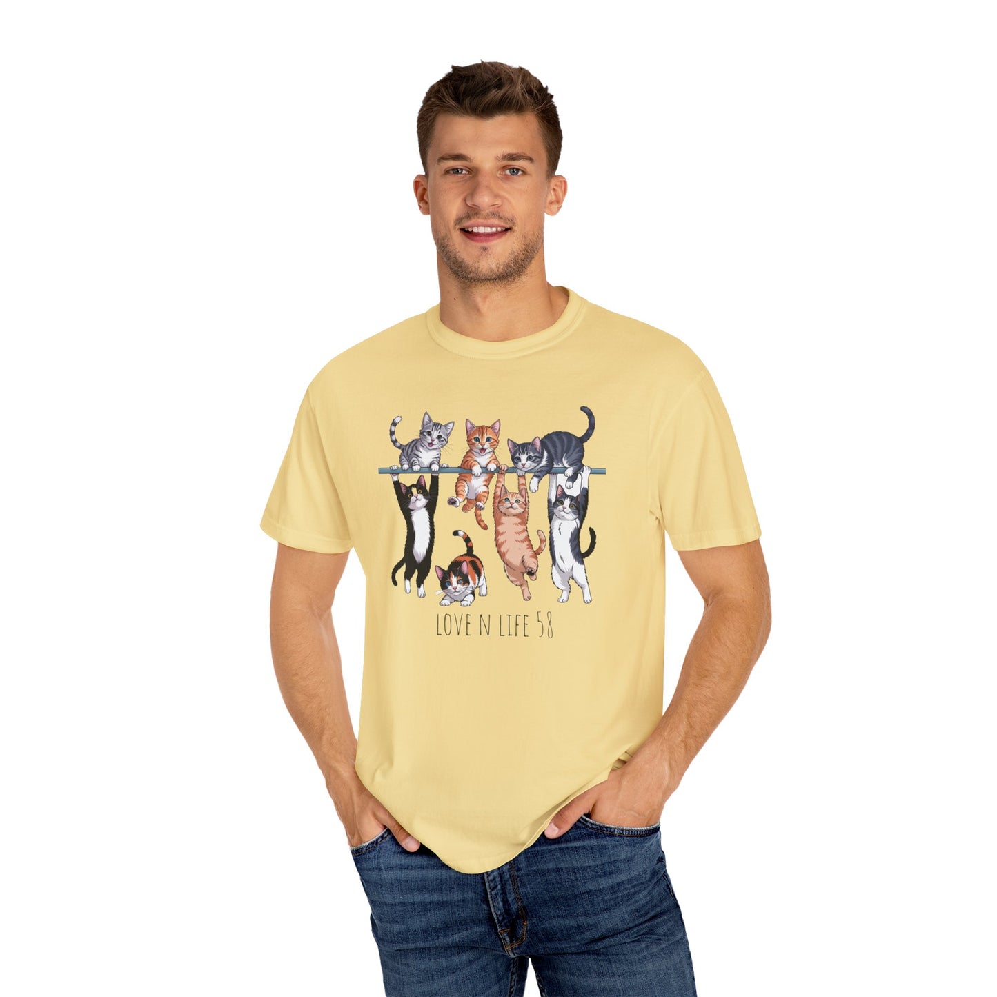 Cat Lover Love N Life 58 Tee - Comfort Colors