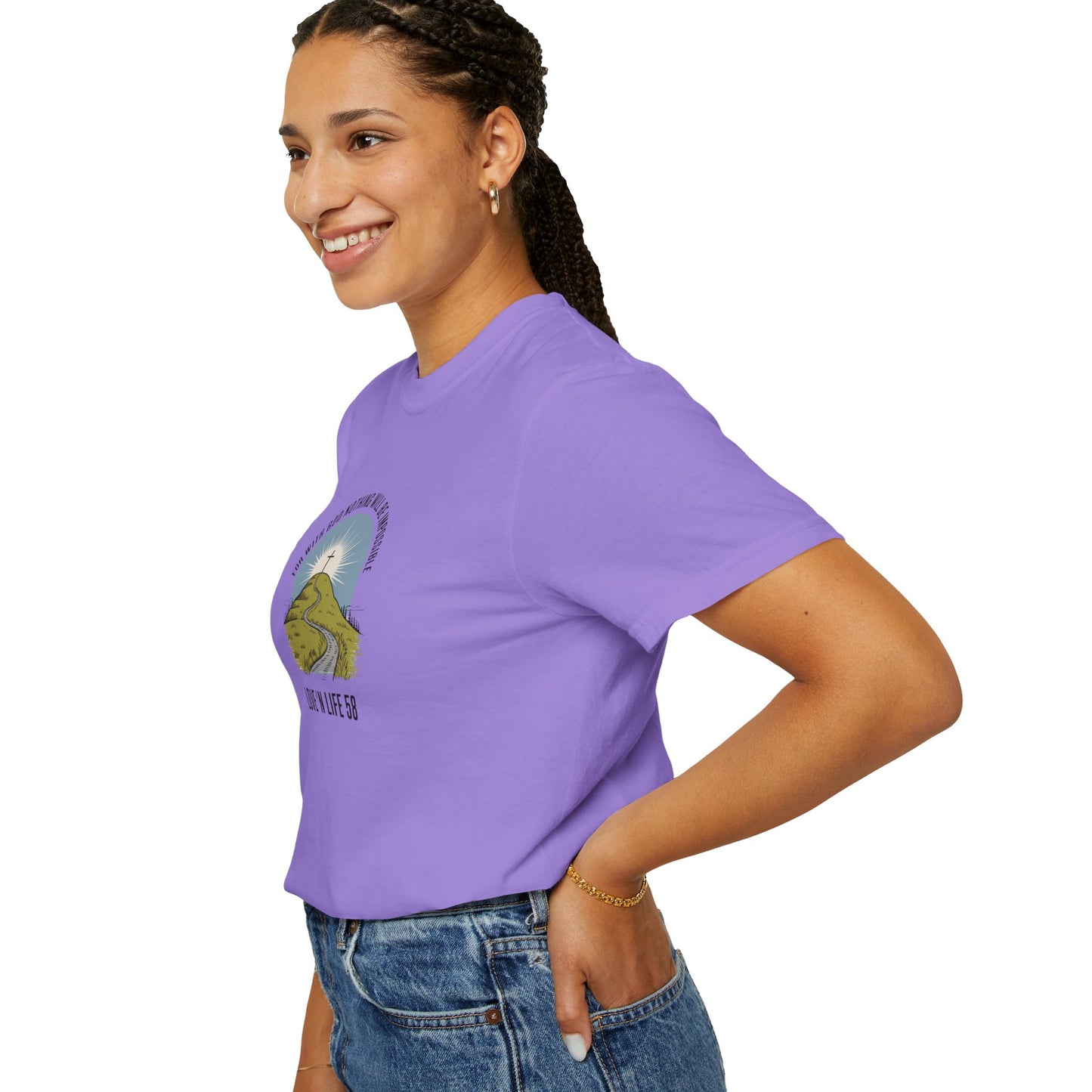 For With God Tee - Comfort Colors