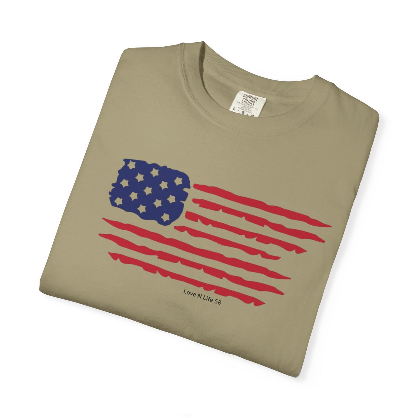 Patriotic Flag Love USA Tee - Comfort Colors
