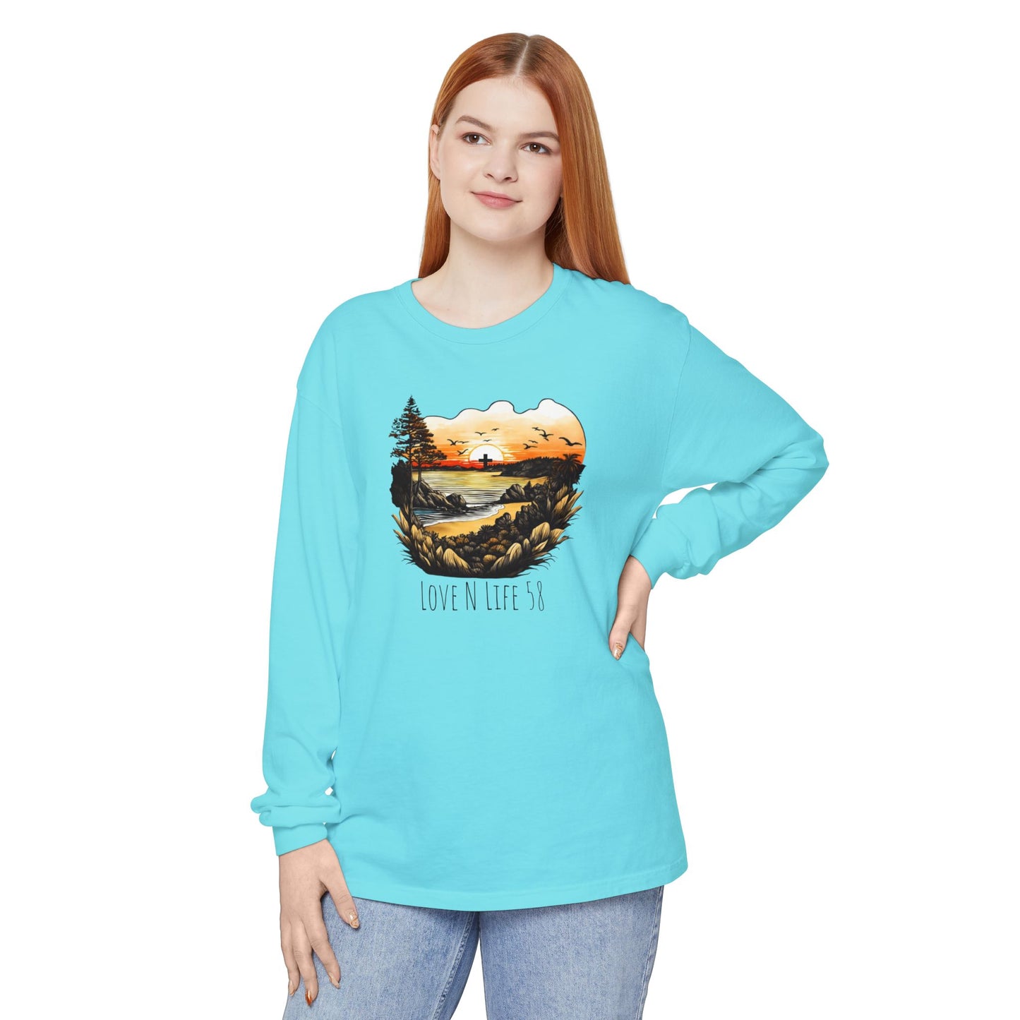 Sunset Cross - Comfort Colors Long Sleeve