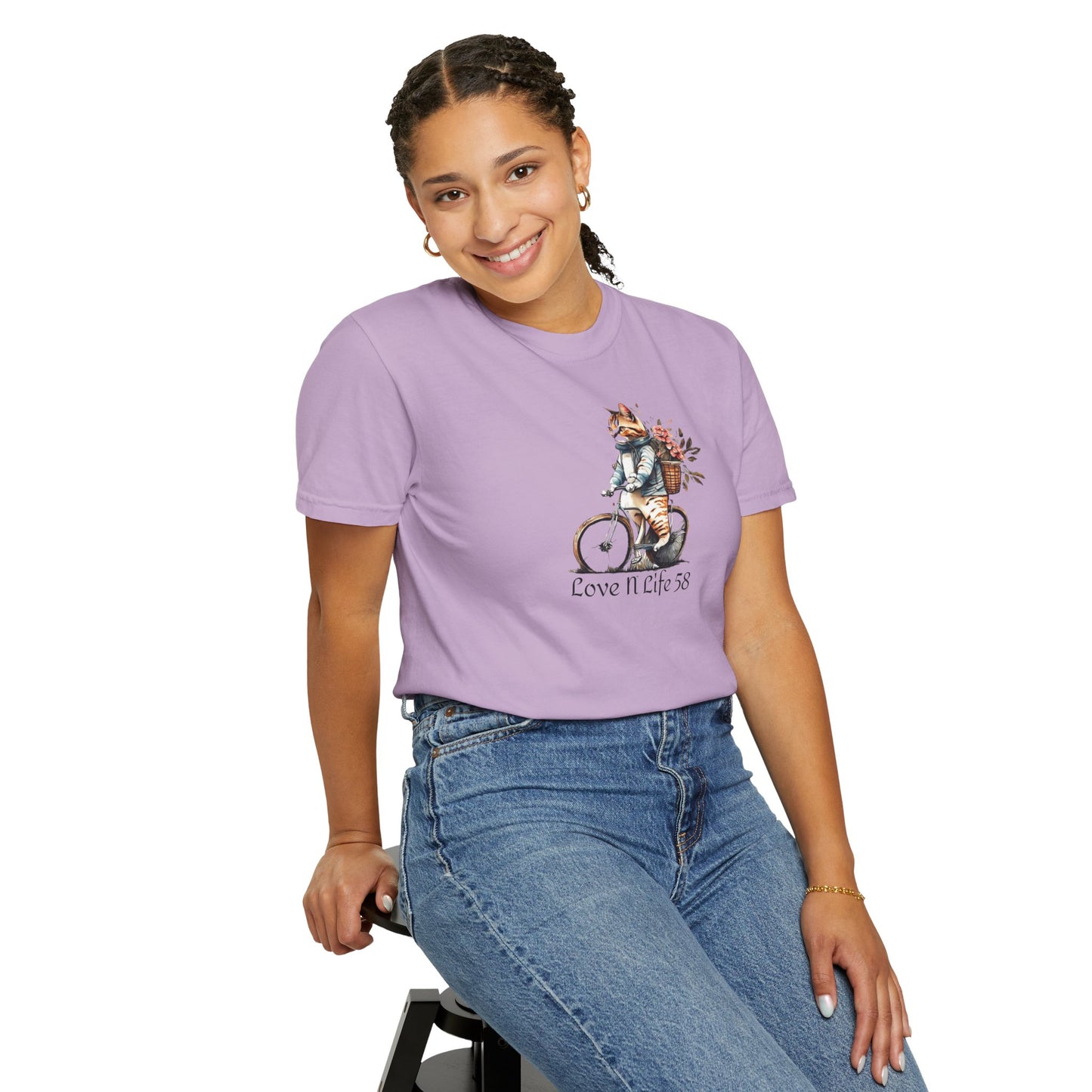 Cat Lovers Bicycle Tee - Comfort Colors