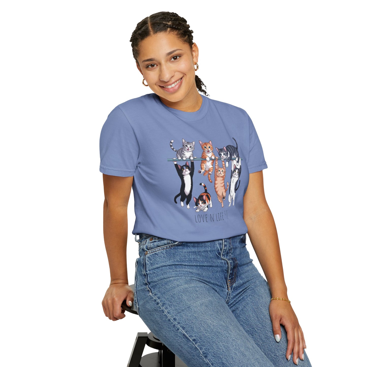 Cat Lover Love N Life 58 Tee - Comfort Colors