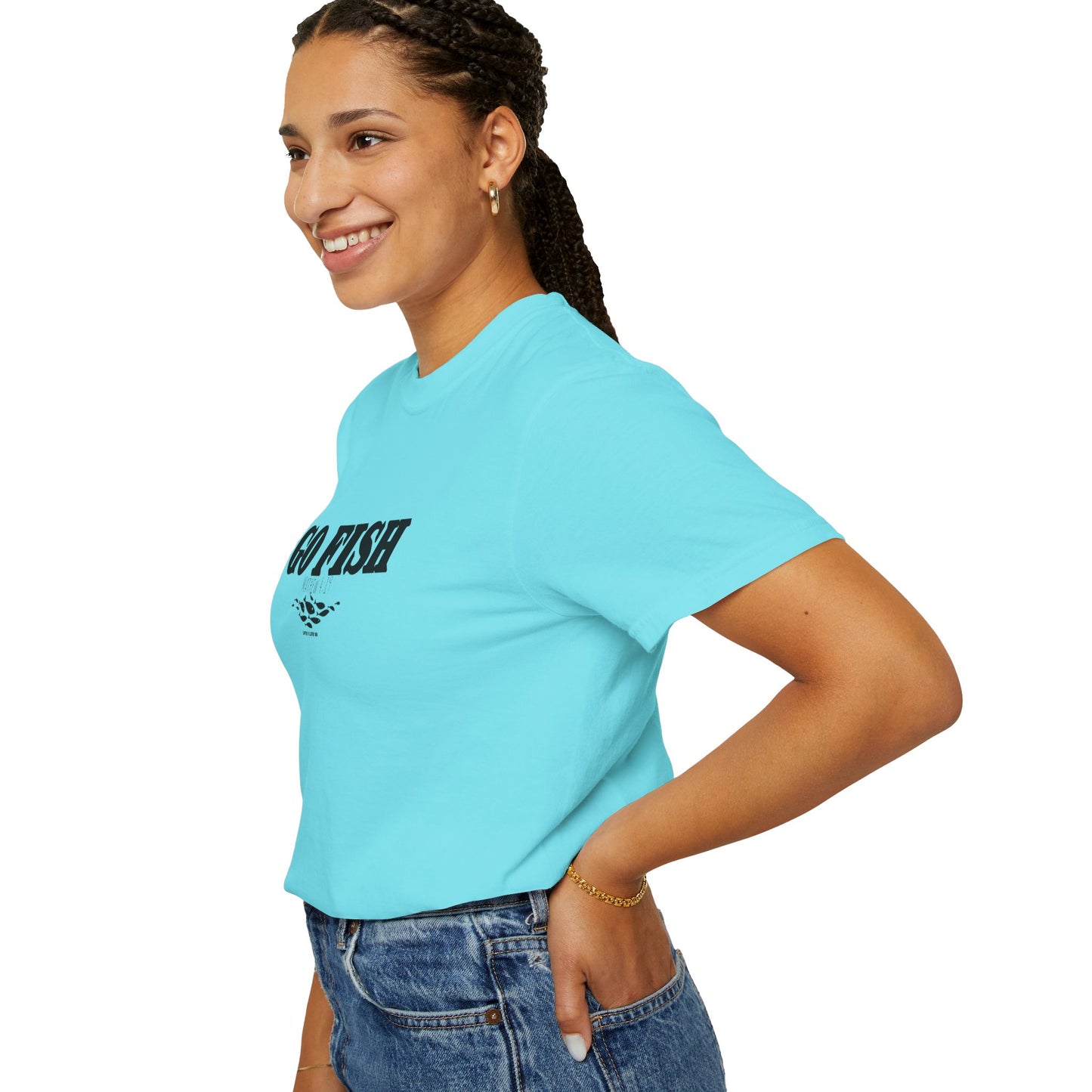 “GO FISH” Mathew 4:19 Tee - Comfort Colors