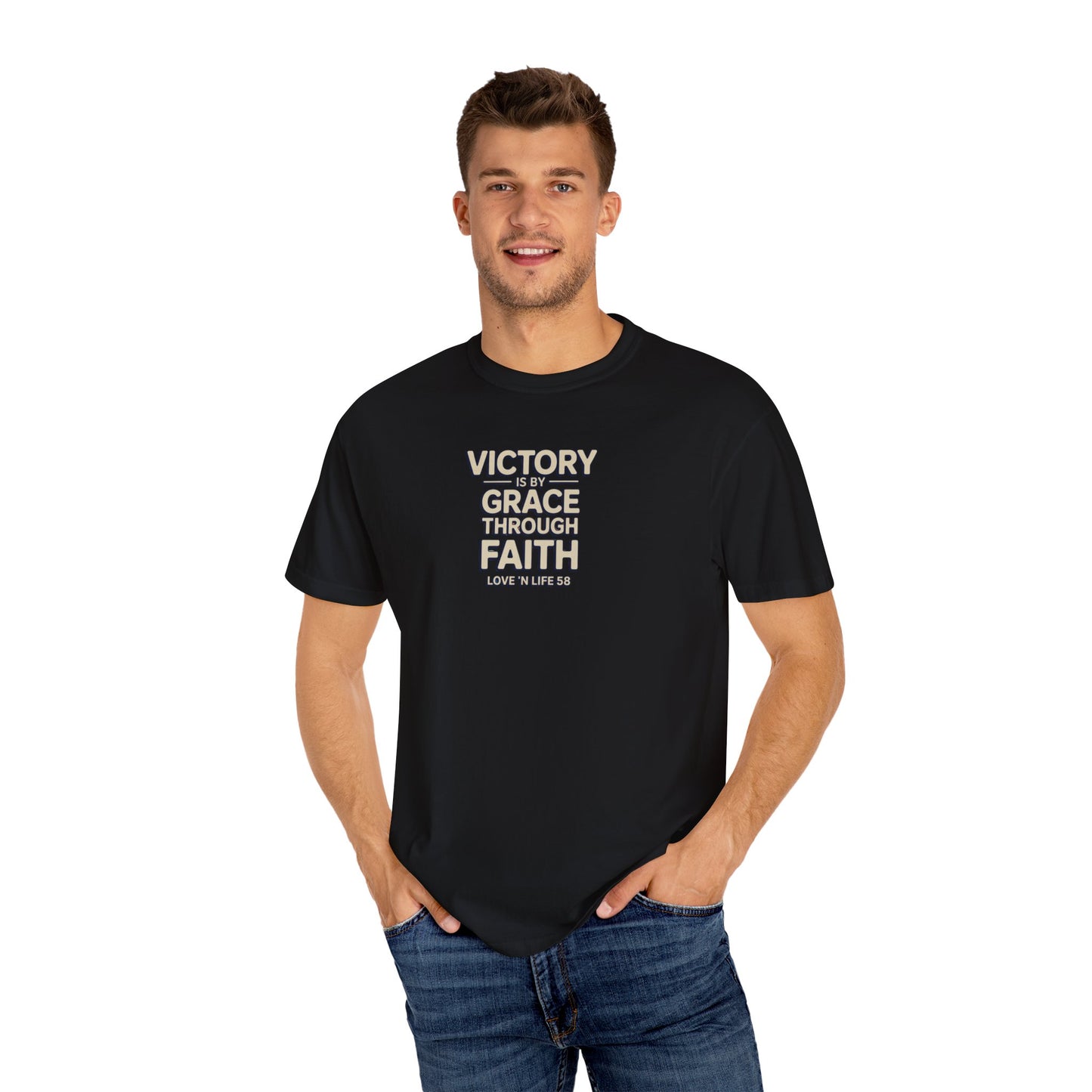 Victory By Grace Through Faith Tee -Comfort Colors