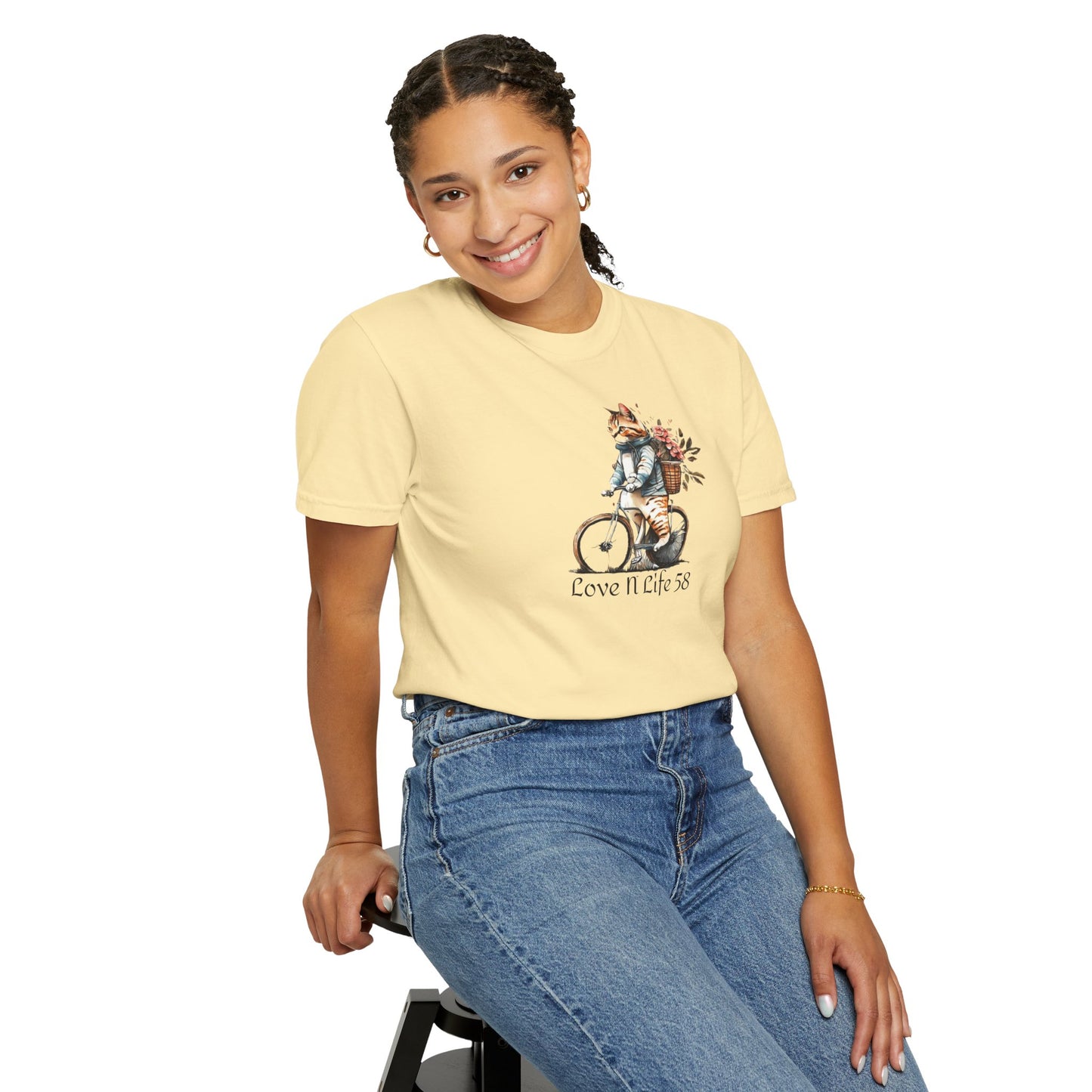 Cat Lovers Bicycle Tee - Comfort Colors