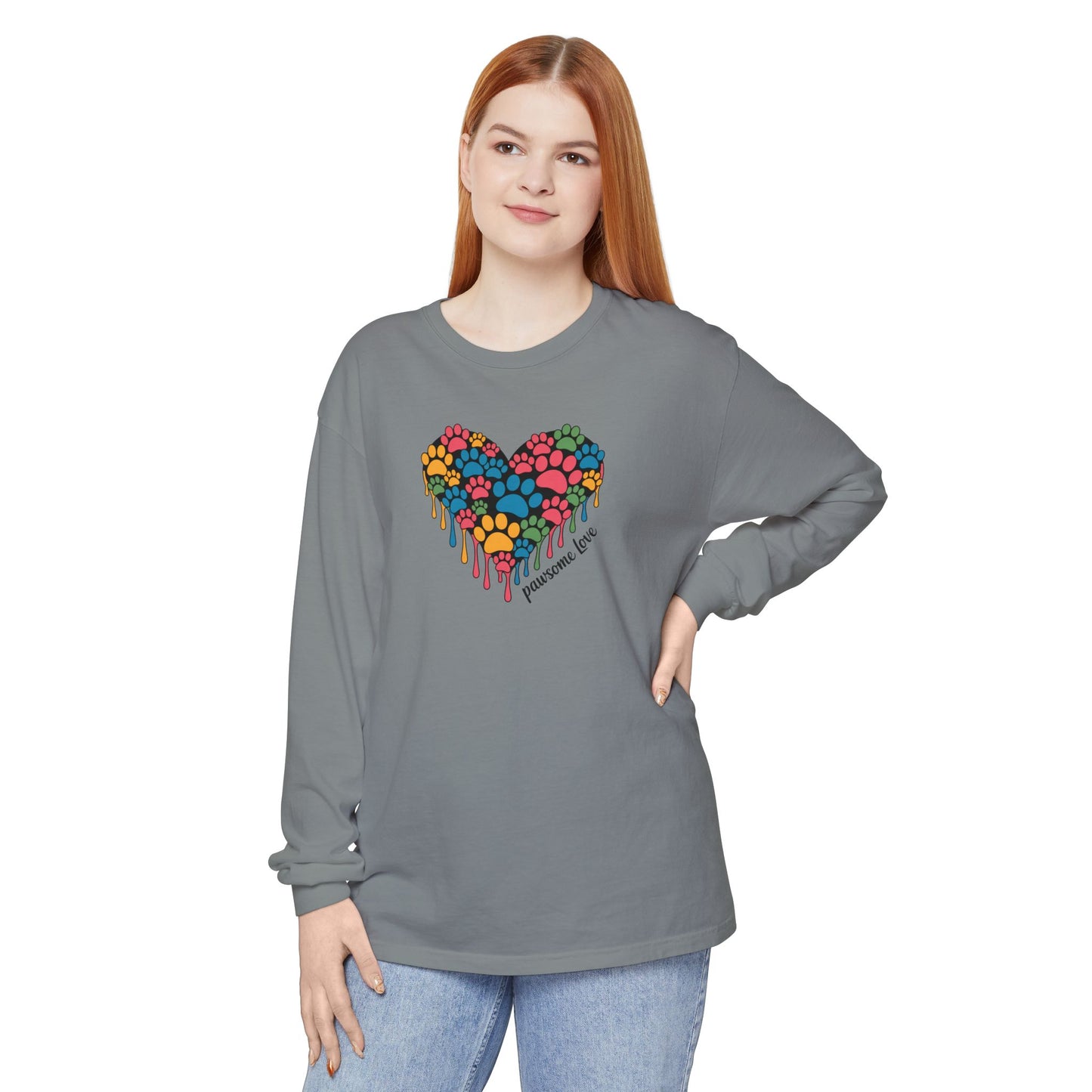 Pawsome Love Tee - Comfort Colors long sleeve