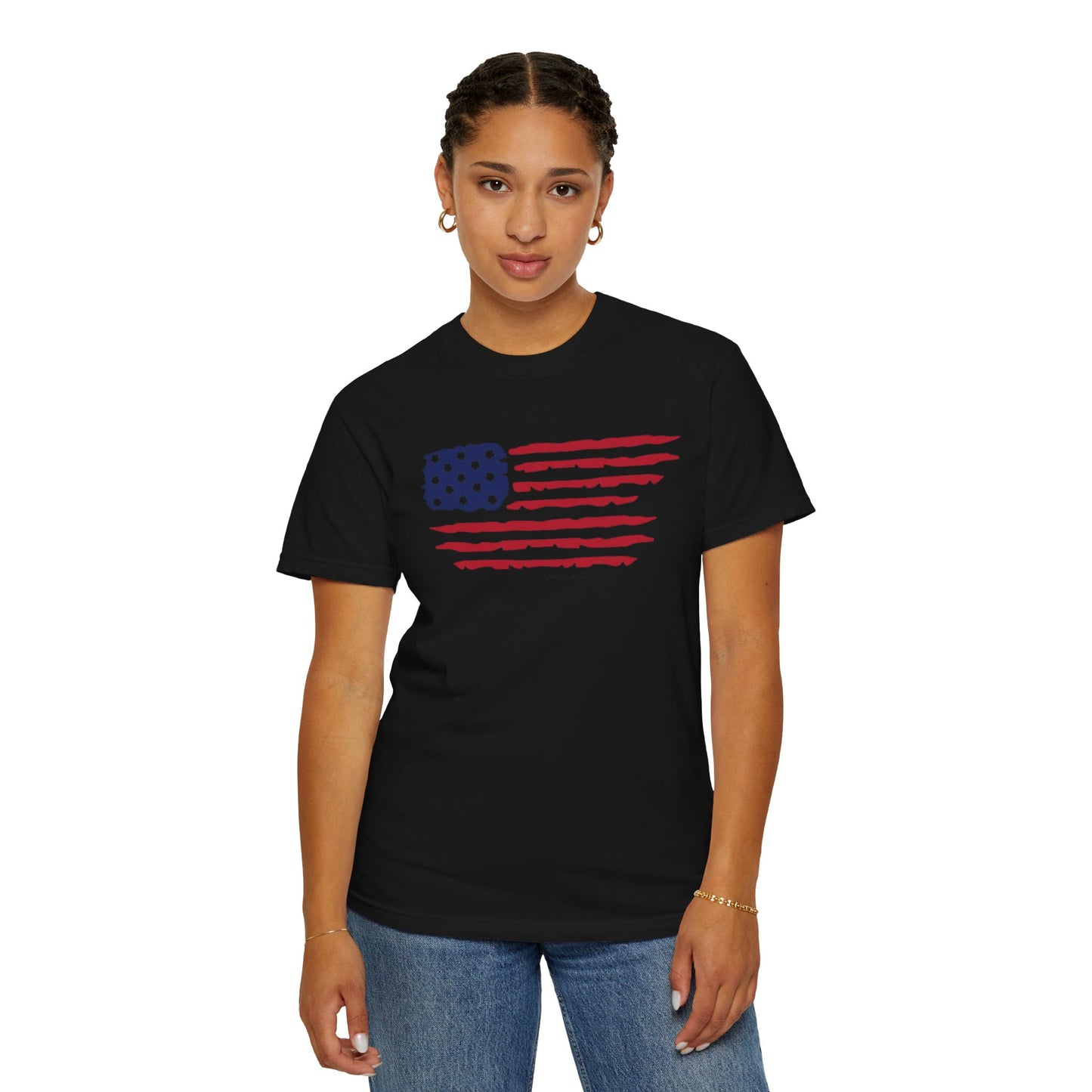 Patriotic Flag Love USA Tee - Comfort Colors