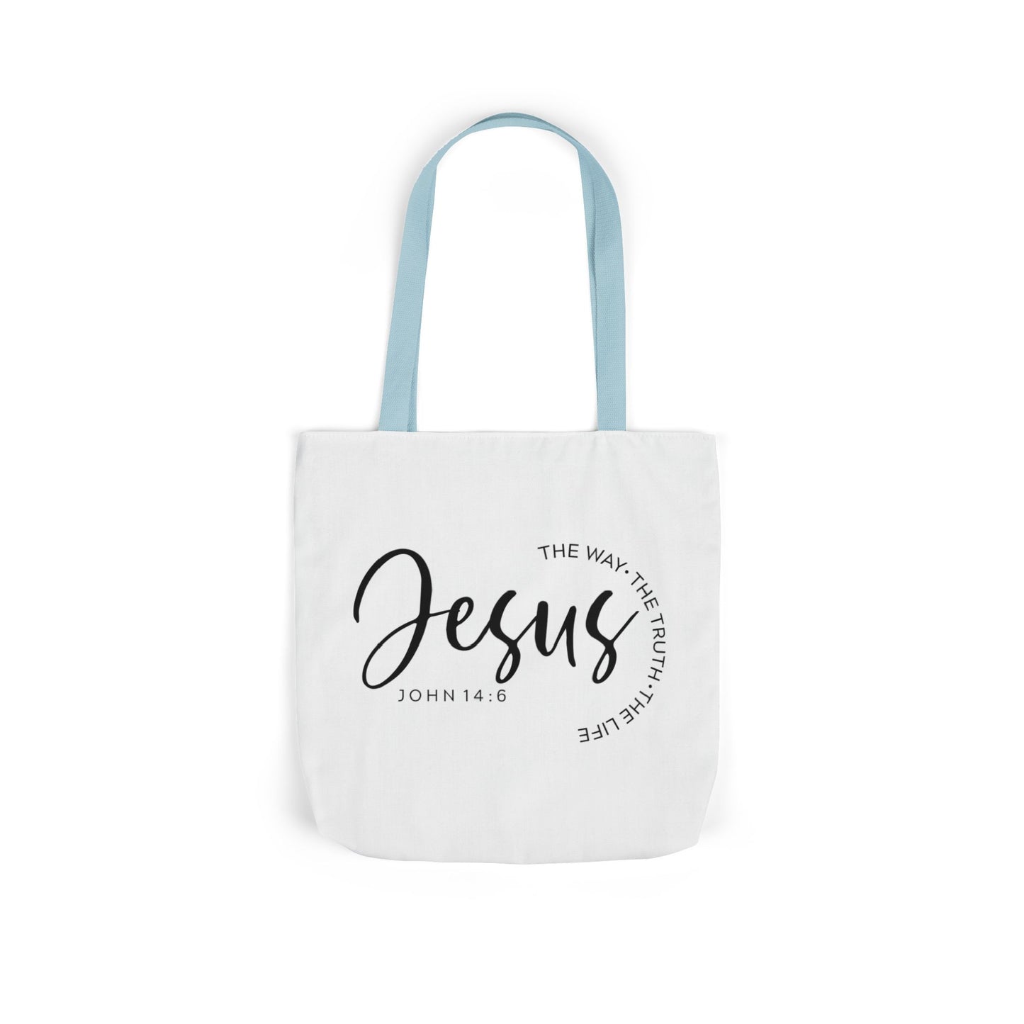 Inspirational Canvas Tote Bag - Faithful Design, Jesus Quote