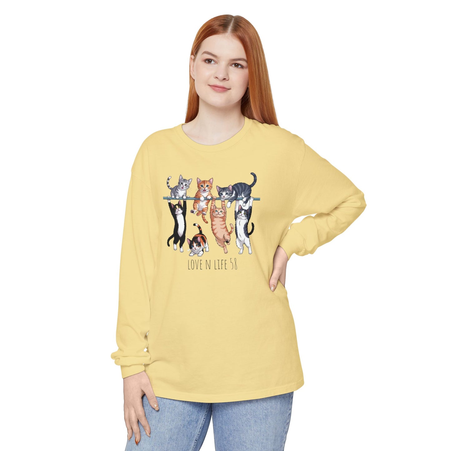 Cat Lovers Tee Long Sleeve - Comfort Colors