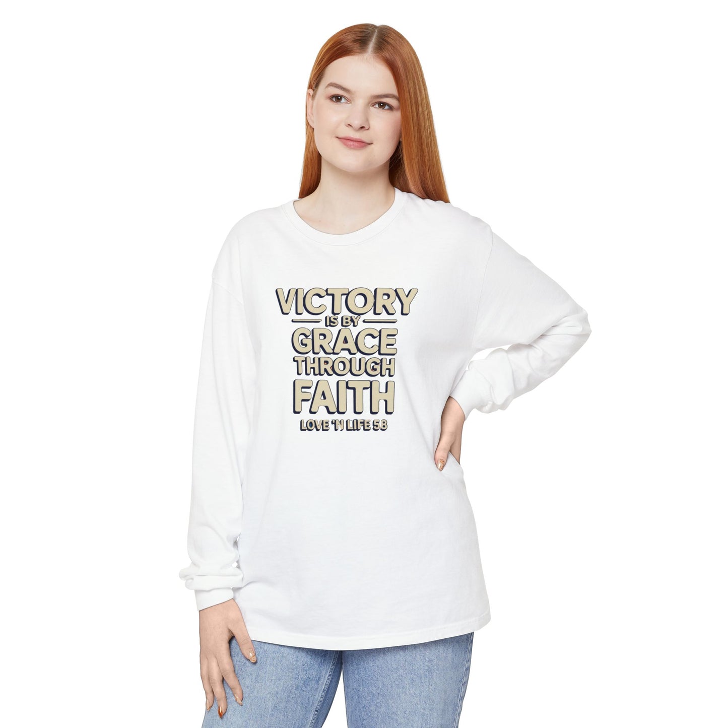 Victory By Grace - Comfort Colors Long Sleeve