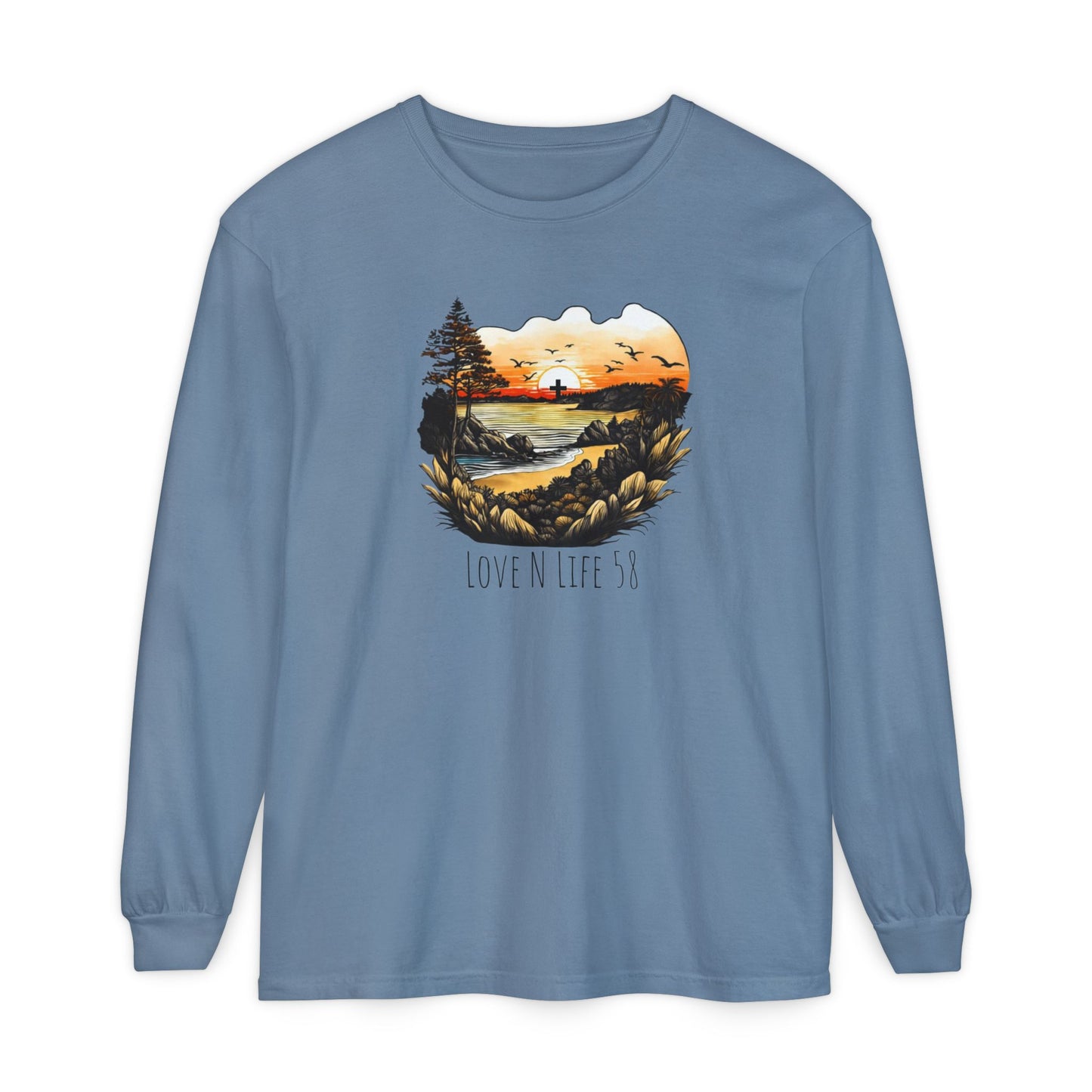 Sunset Cross - Comfort Colors Long Sleeve