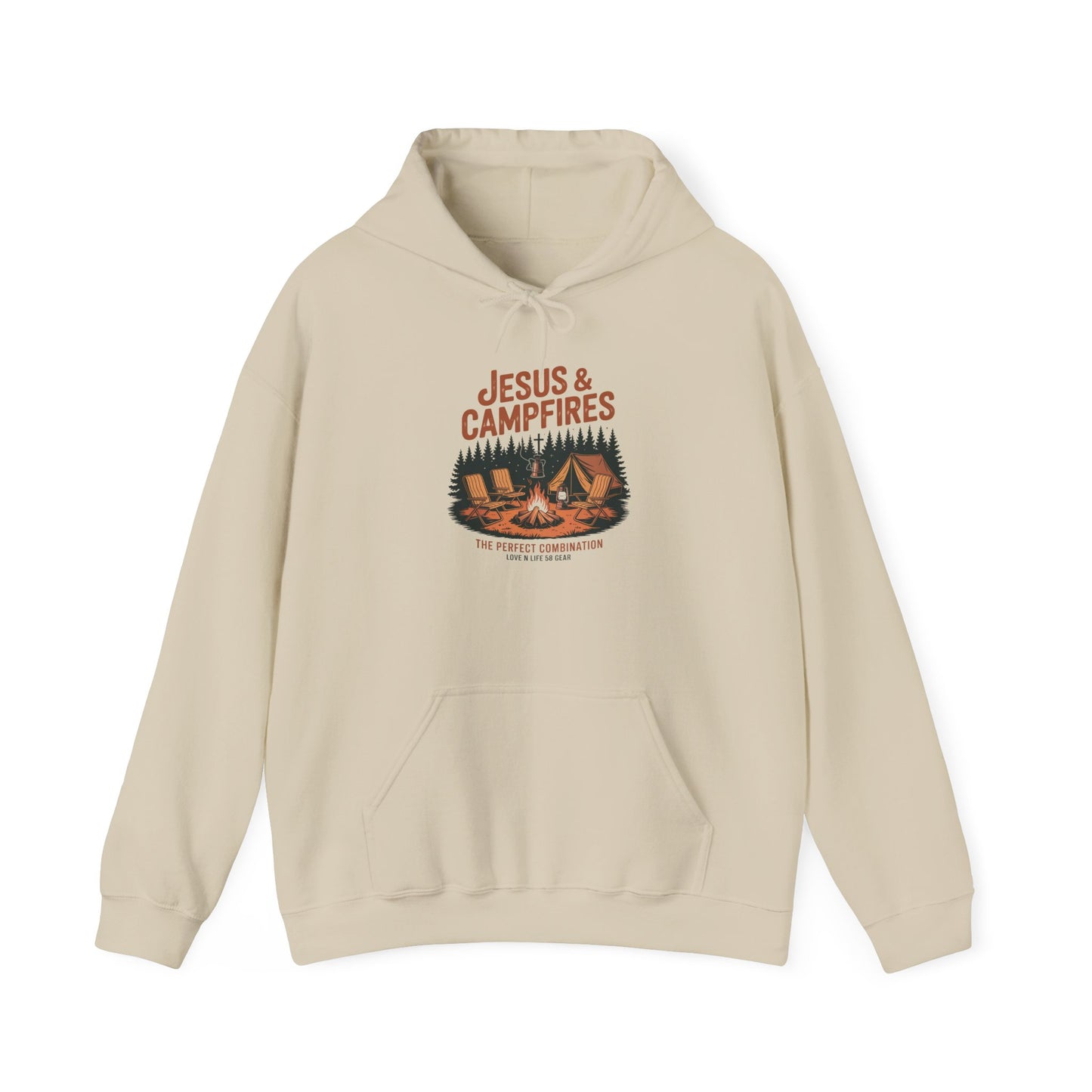 Jesus & Campfires Hoodie - Christian Camping Pullover