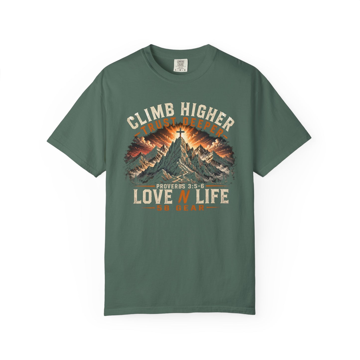 Climb Higher Trust Deeper Proverbs 3:5-6 Short Sleeve Tee