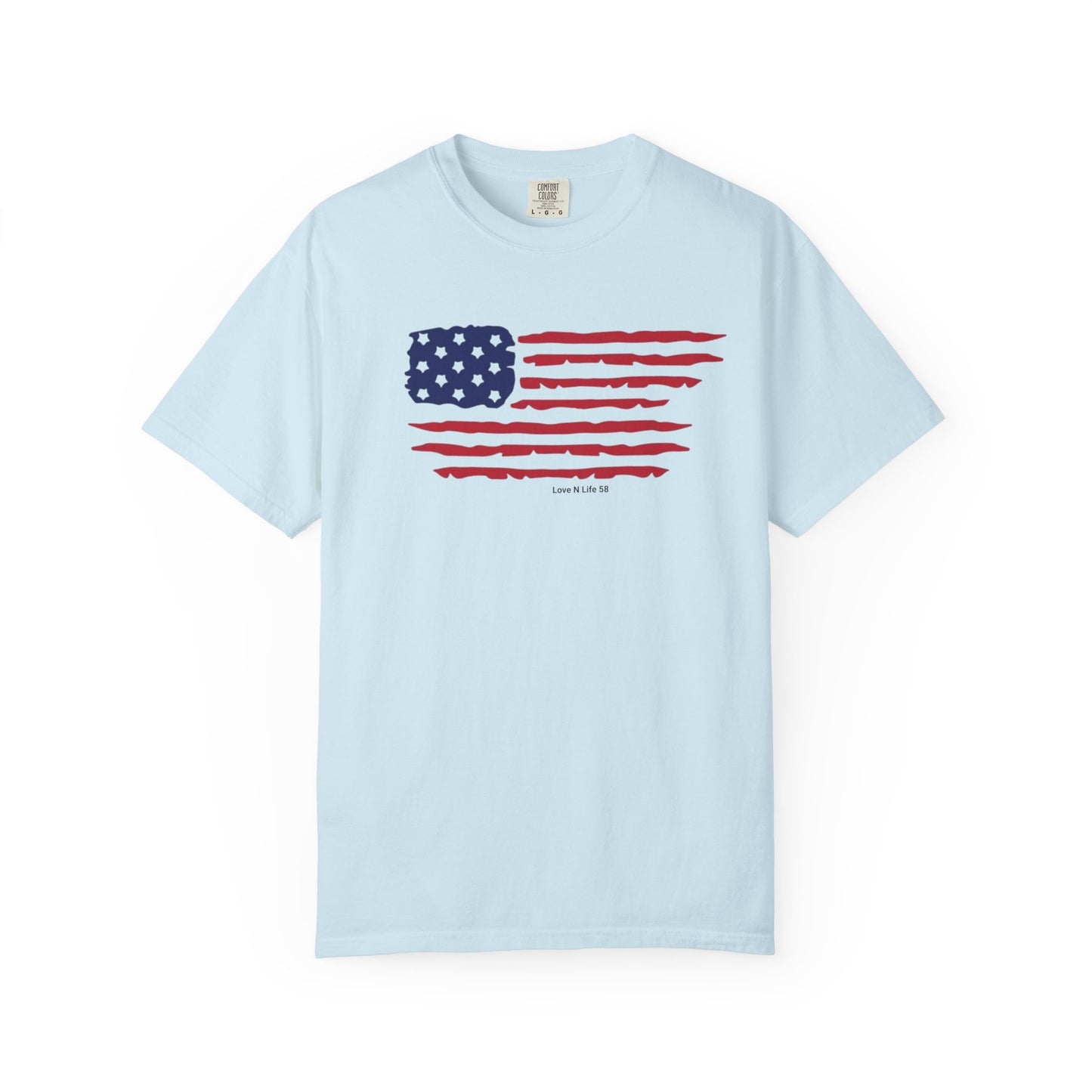 Patriotic Flag Love USA Tee - Comfort Colors