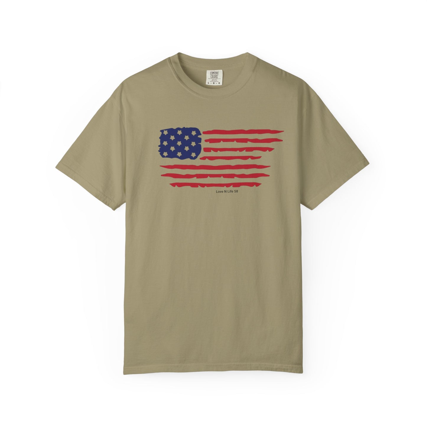 Patriotic Flag Love USA Tee - Comfort Colors