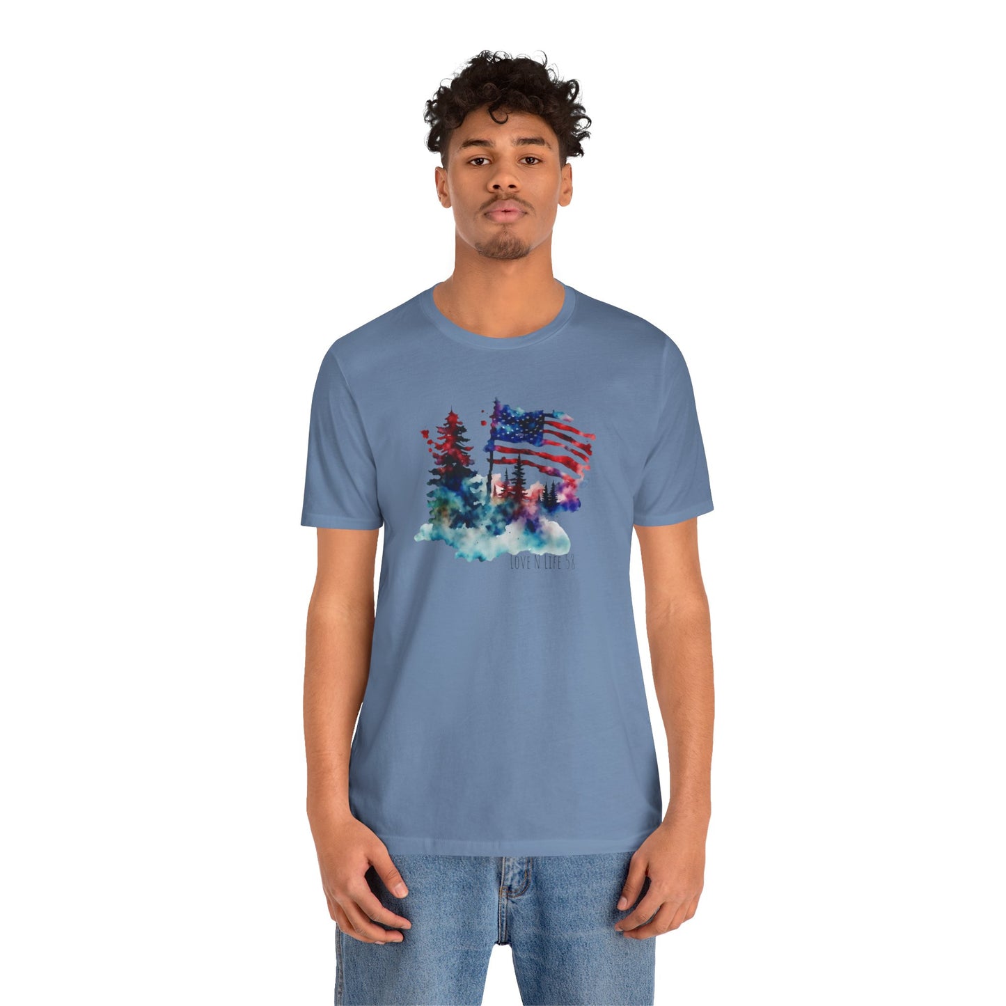 American Flag Patriotic LoveNLife58 Tee - Bella Canvas