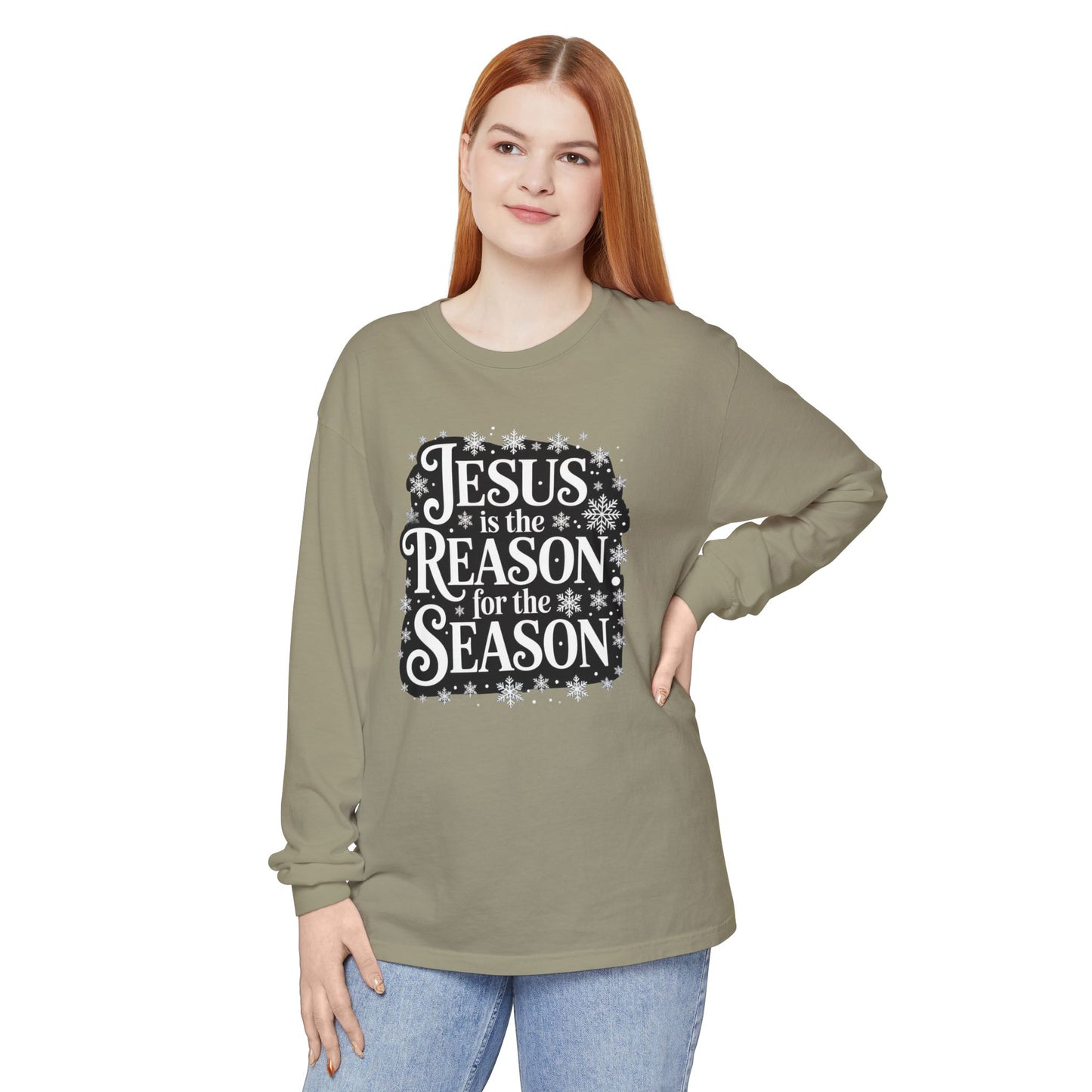 “Jesus is the Reason” Tee - Comfort Colors Long Sleeve