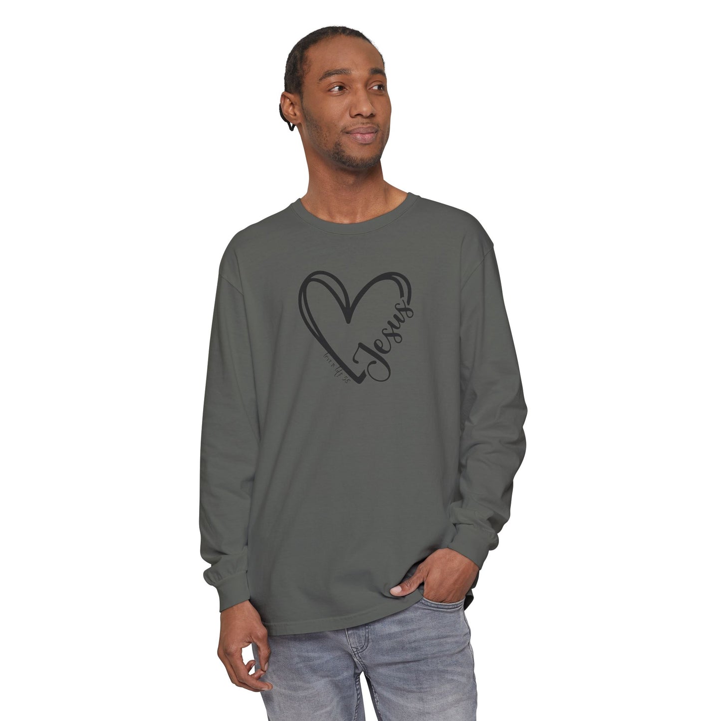Jesus Heart Tee - Comfort Colors Long Sleeve