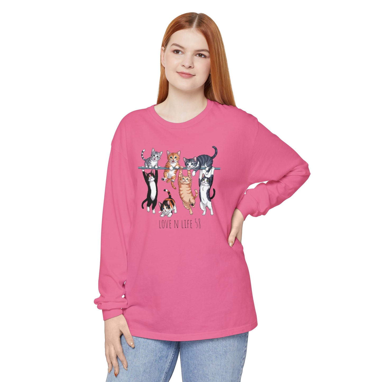 Cat Lovers Tee Long Sleeve - Comfort Colors