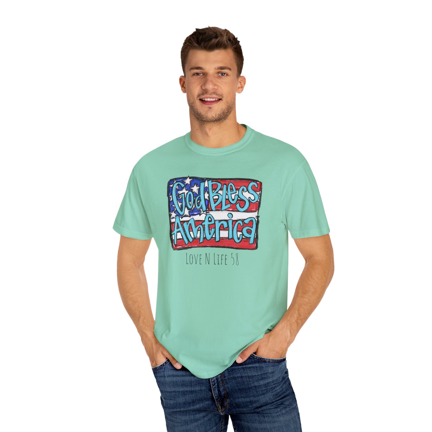 God Bless America Tee -Comfort Colors