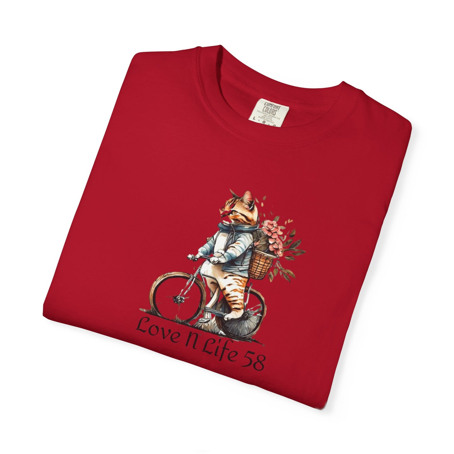 Cat Lovers Bicycle Unisex T-Shirt - Comfort Colors Made in U.S.A.