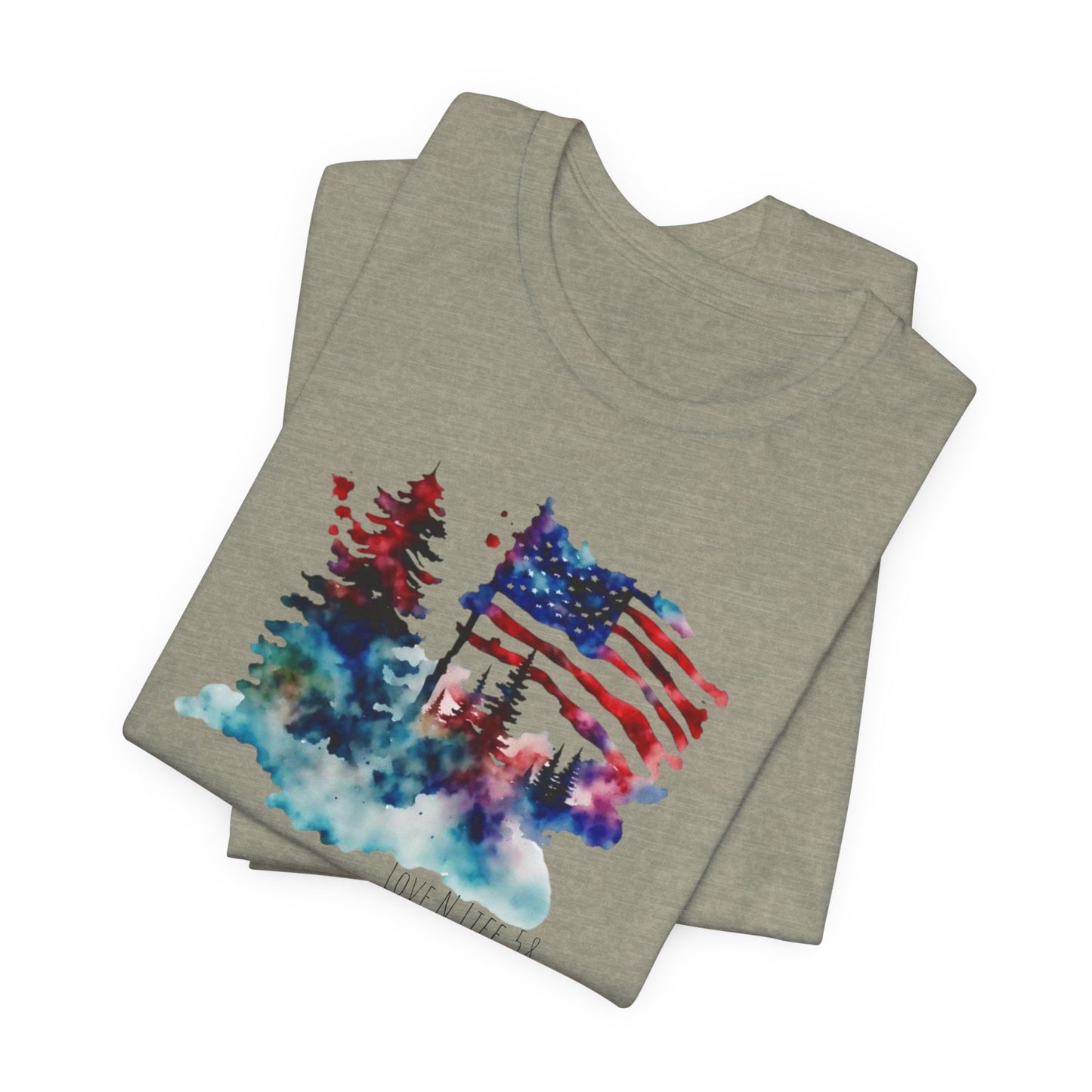 American Flag Patriotic LoveNLife58 Tee - Bella Canvas