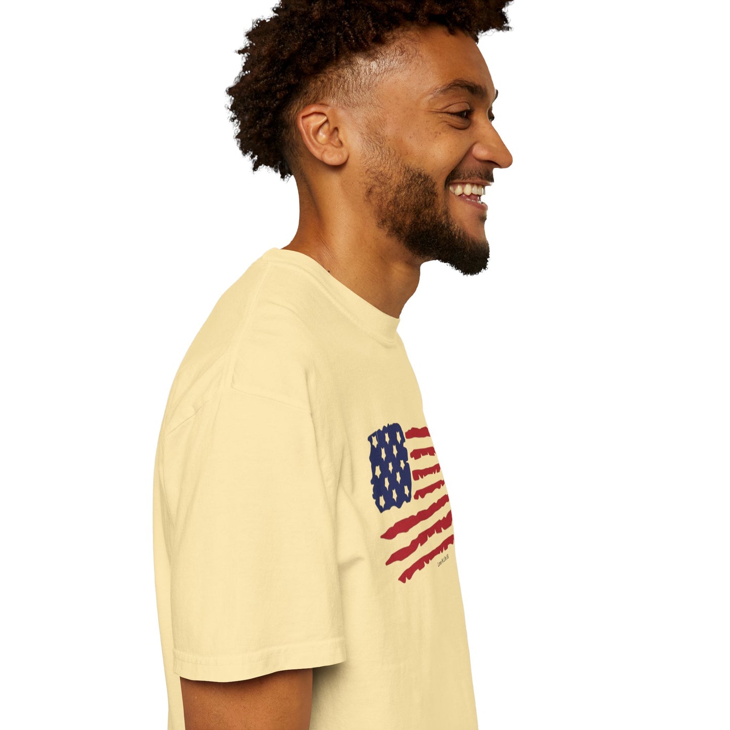 Patriotic Flag Love USA Tee - Comfort Colors