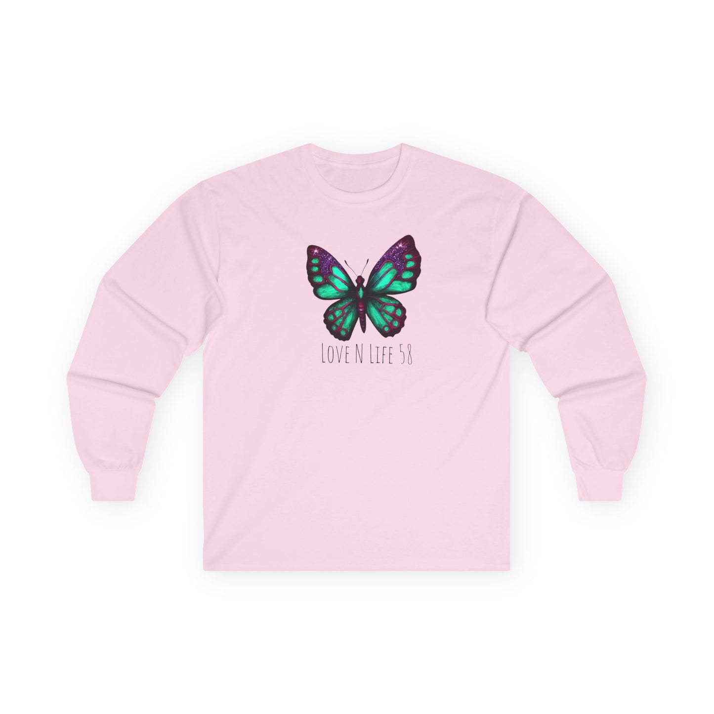 Butterfly Love N Life Unisex Long Sleeve Tee - Vibrant Graphic Shirt for Nature Lovers Gildan