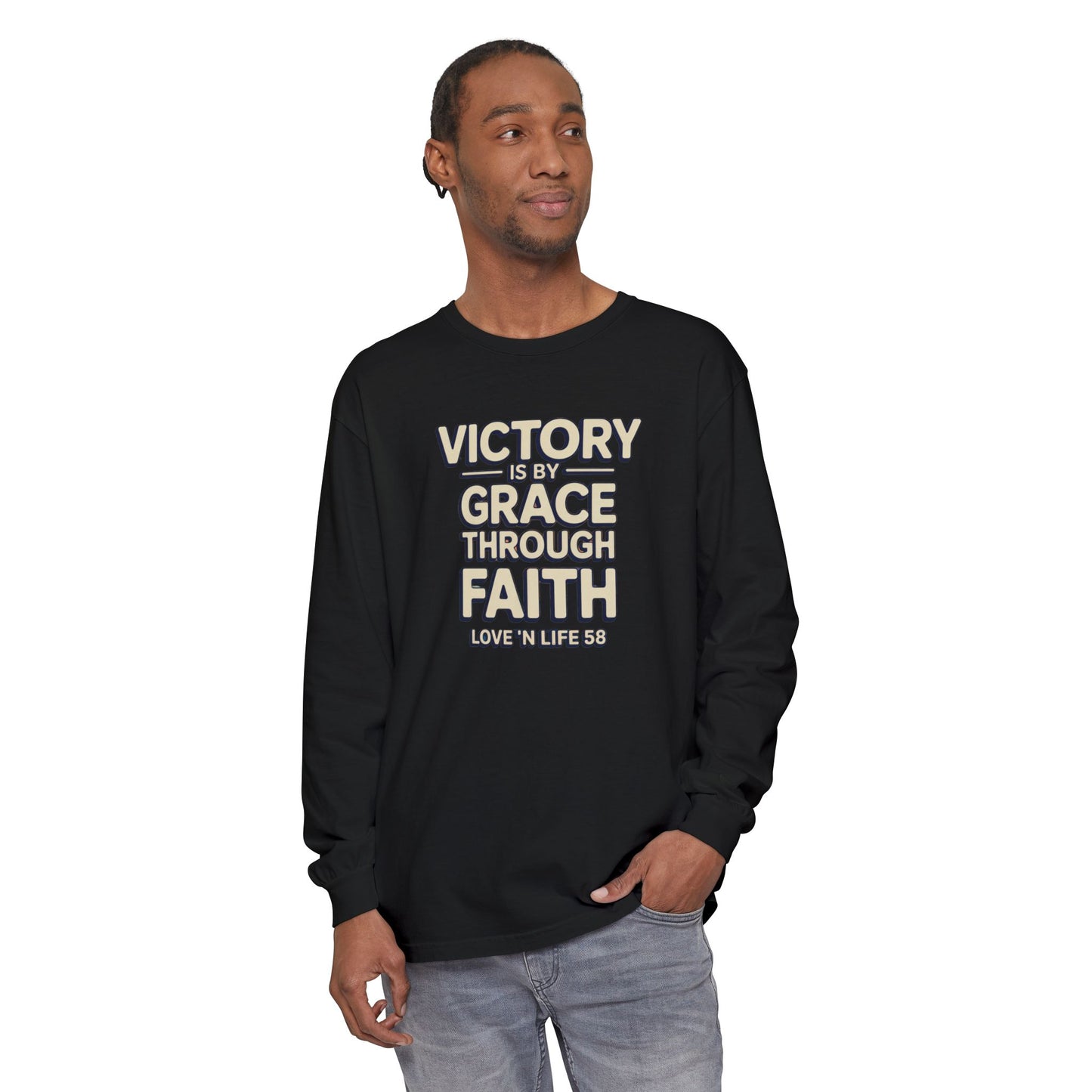 Victory By Grace - Comfort Colors Long Sleeve