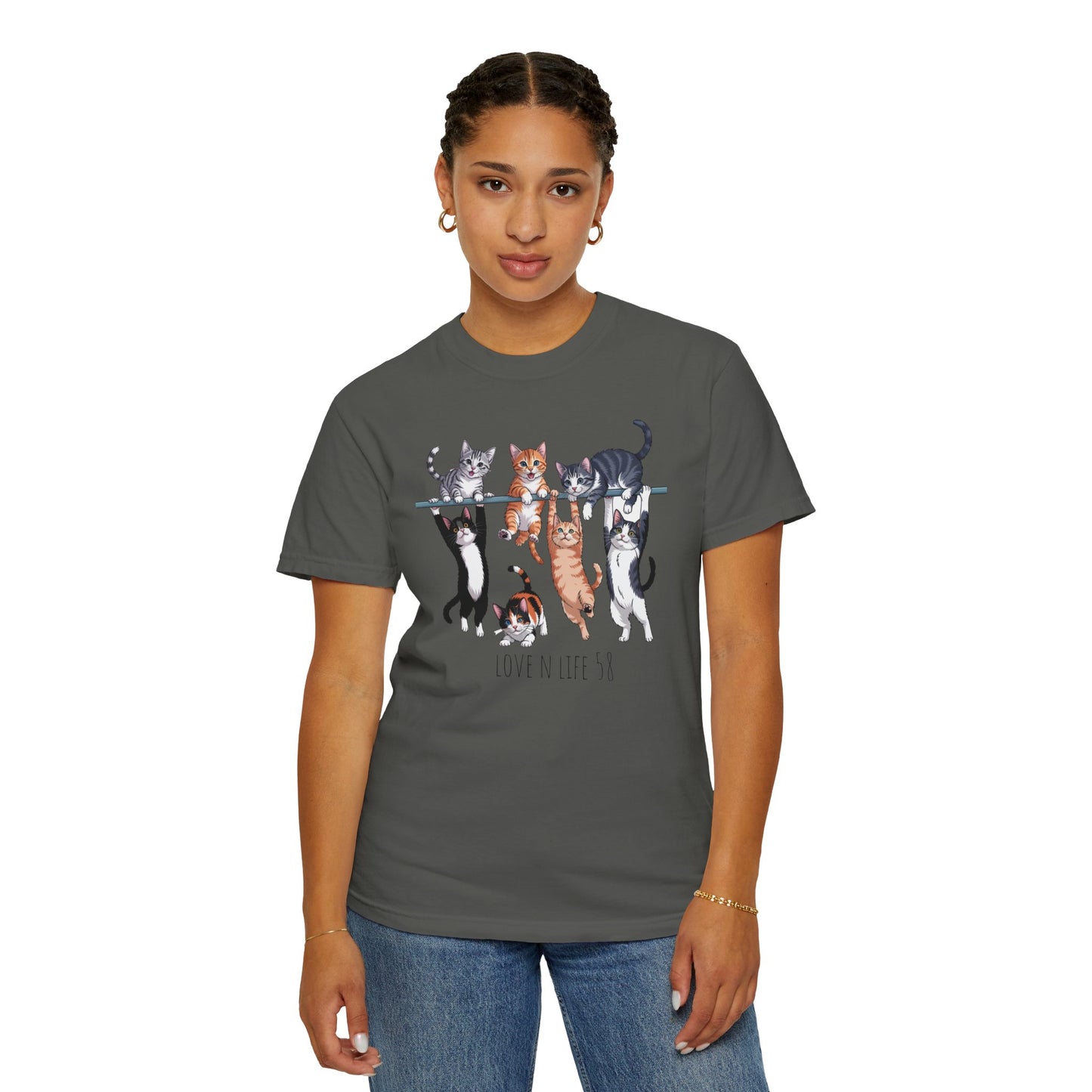 Cat Lover Love N Life 58 Tee - Comfort Colors