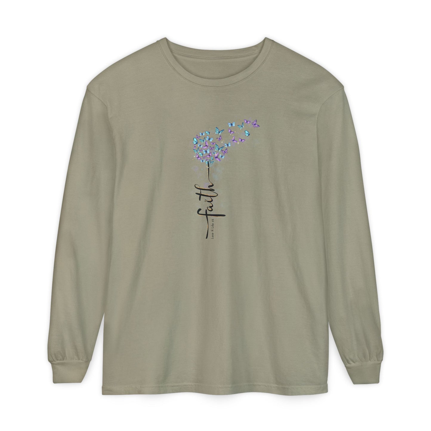 Faith Butterflies - Comfort Colors Long Sleeve