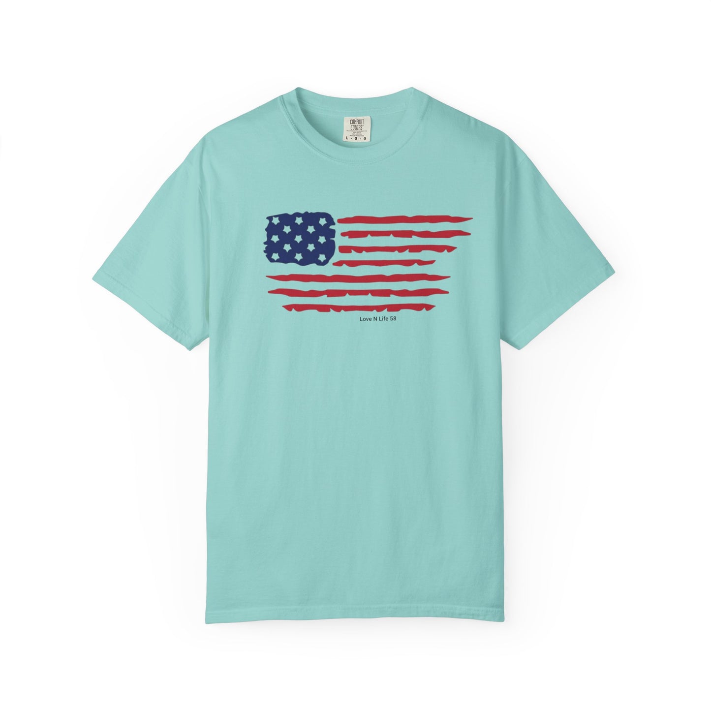 Patriotic Flag Love USA Tee - Comfort Colors