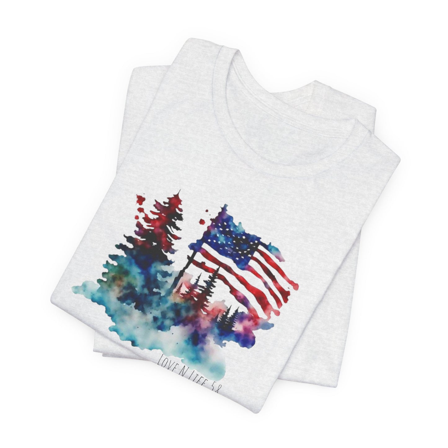 American Flag Patriotic LoveNLife58 Tee - Bella Canvas