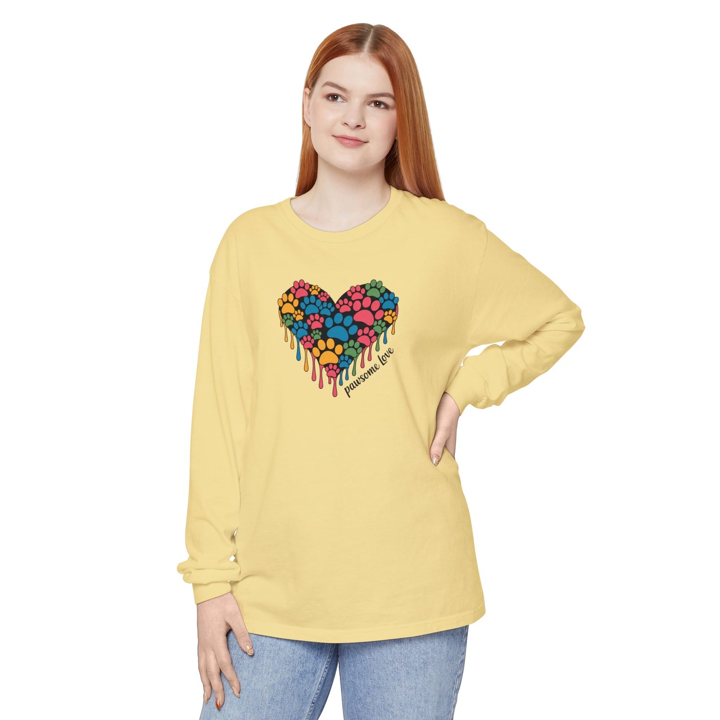 Pawsome Love Tee - Comfort Colors long sleeve
