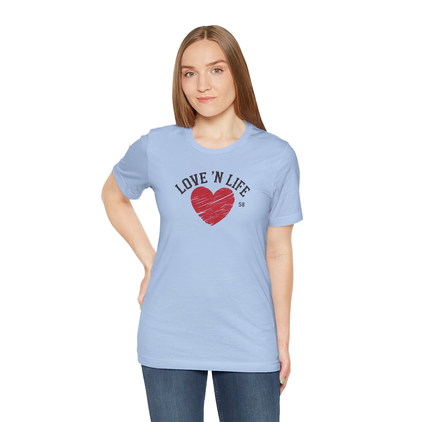 Love 'N Life Distressed Heart Tee - Bella Canvas 3001