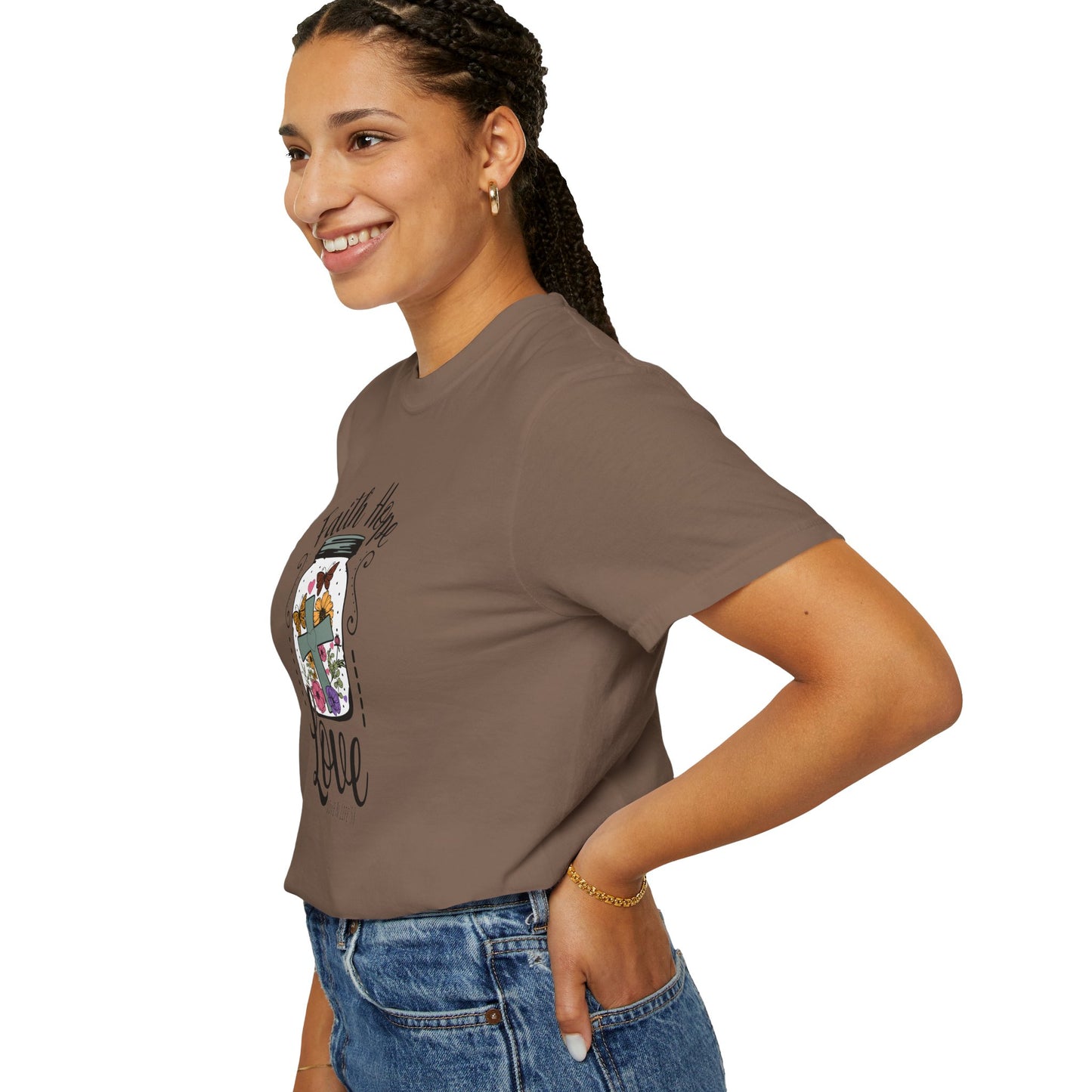Faith Hope Love Butterfly in a Jar Tee - Comfort Colors