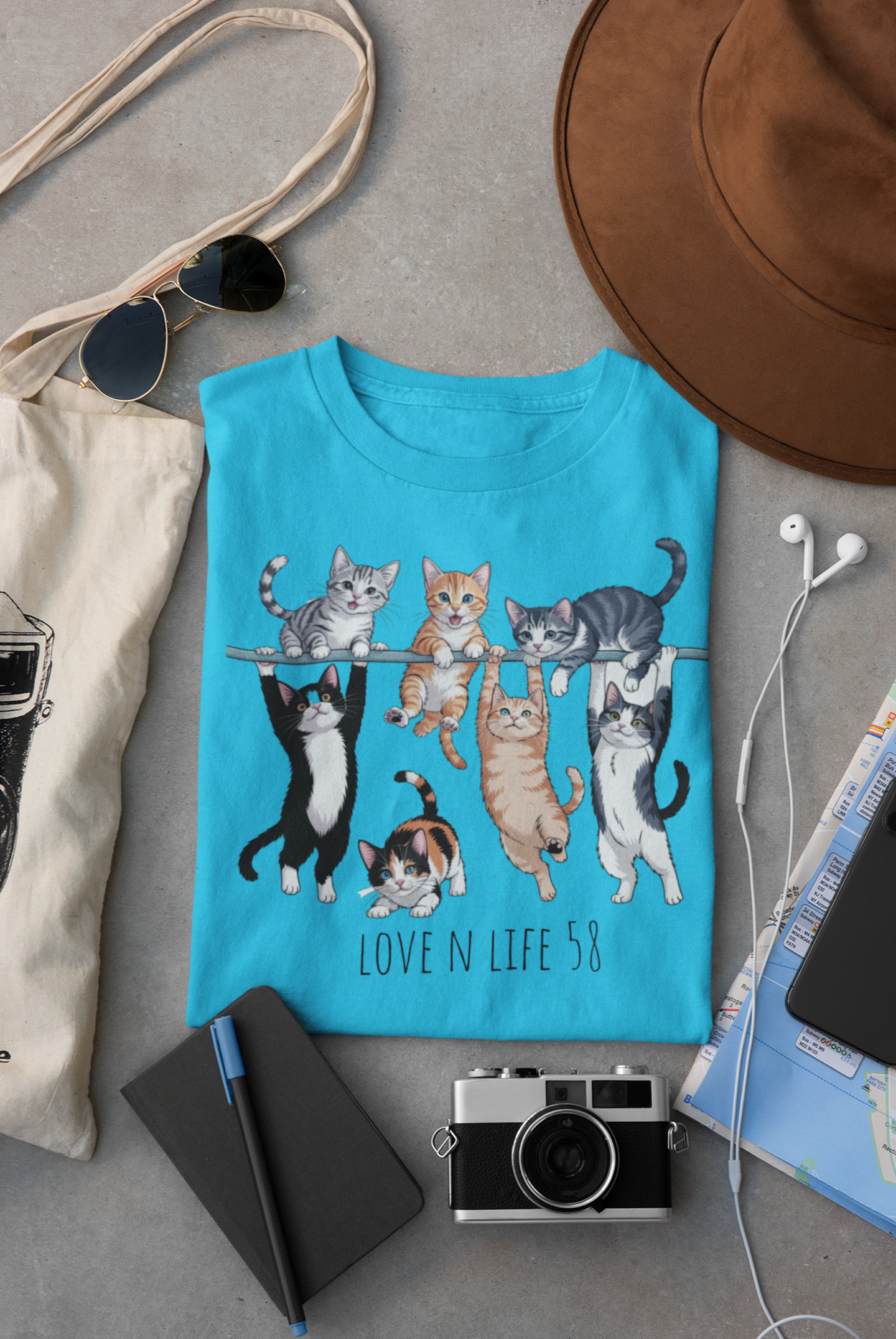 Cat Lover Love N Life 58 Tee - Comfort Colors