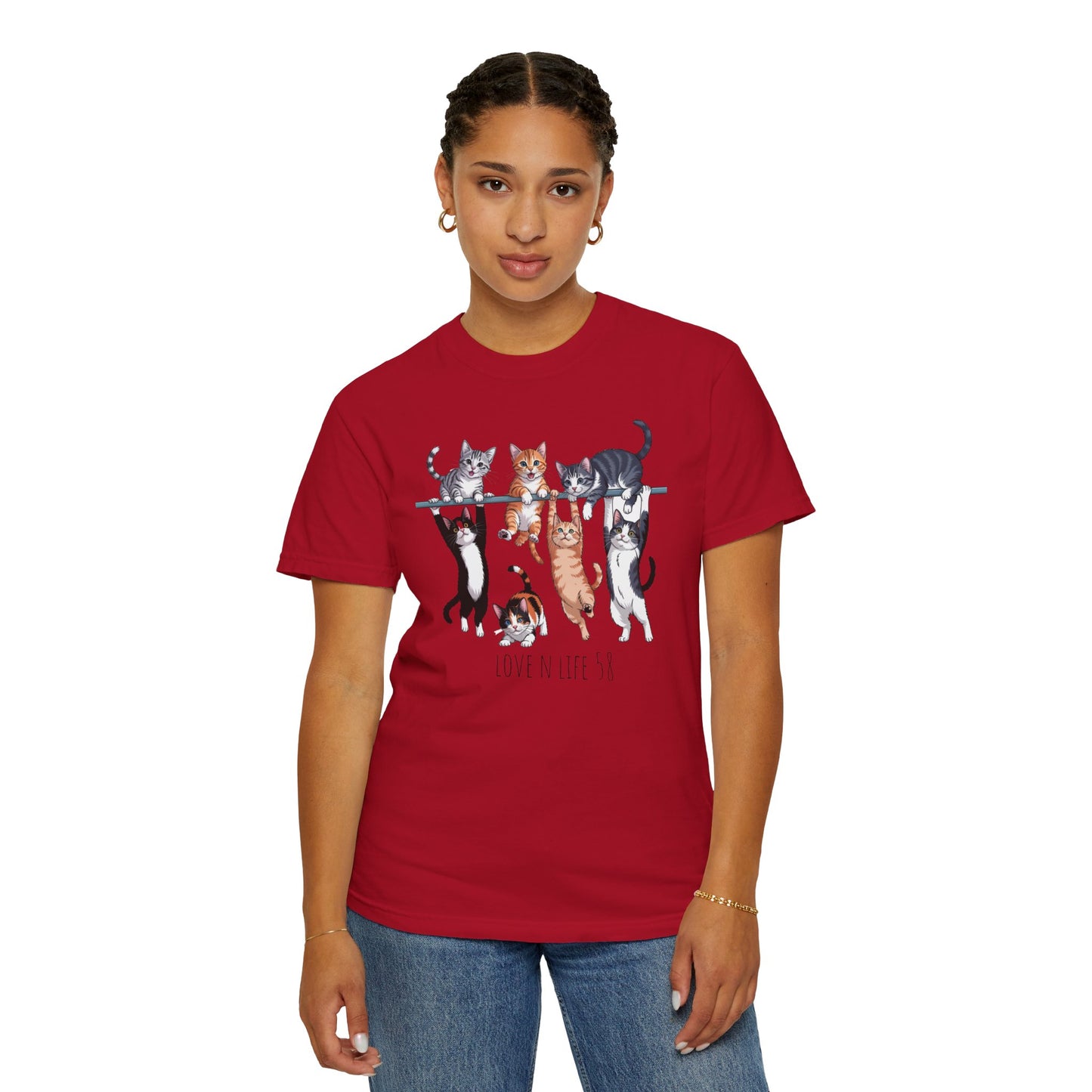 Cat Lover Love N Life 58 Tee - Comfort Colors