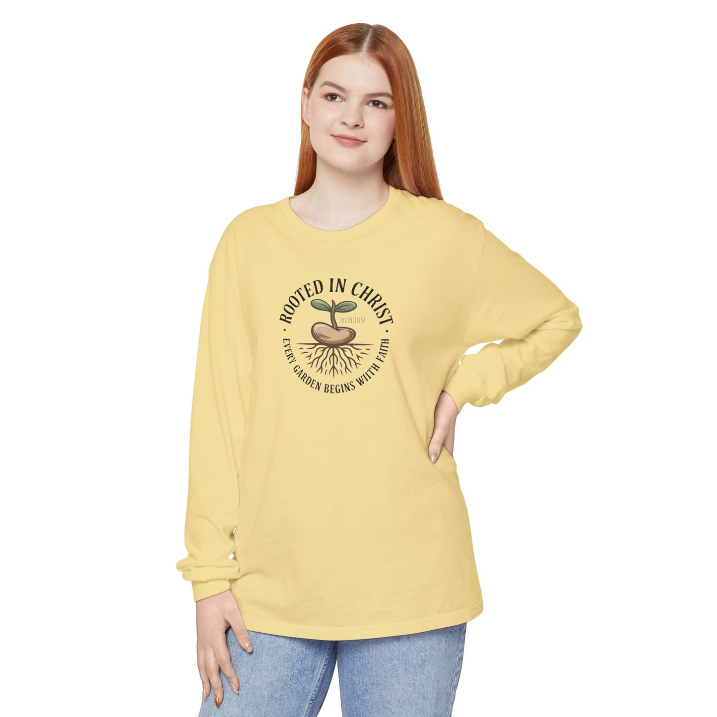 Rooted in Christ Long Sleeve Tee - Comfort Colors