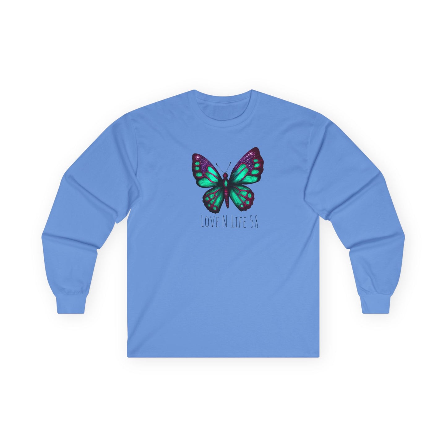 Butterfly Love N Life Unisex Long Sleeve Tee - Vibrant Graphic Shirt for Nature Lovers Gildan