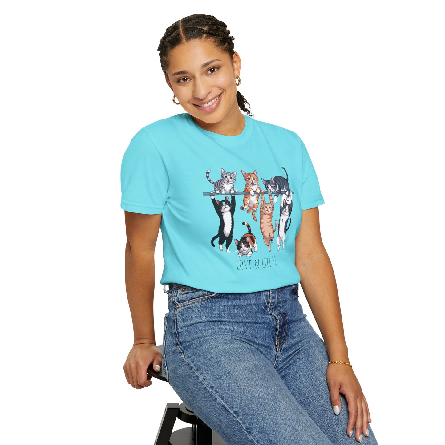 Cat Lover Love N Life 58 Tee - Comfort Colors