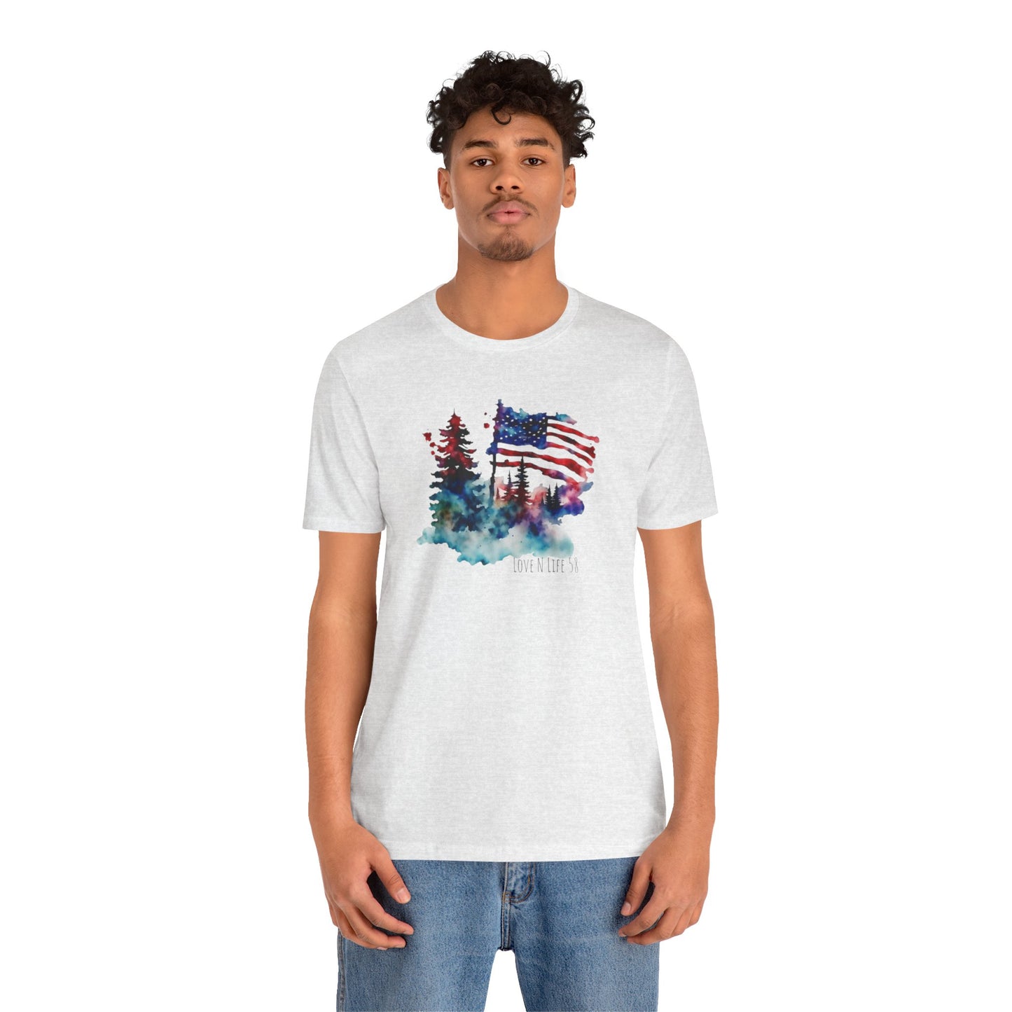 American Flag Patriotic LoveNLife58 Tee - Bella Canvas