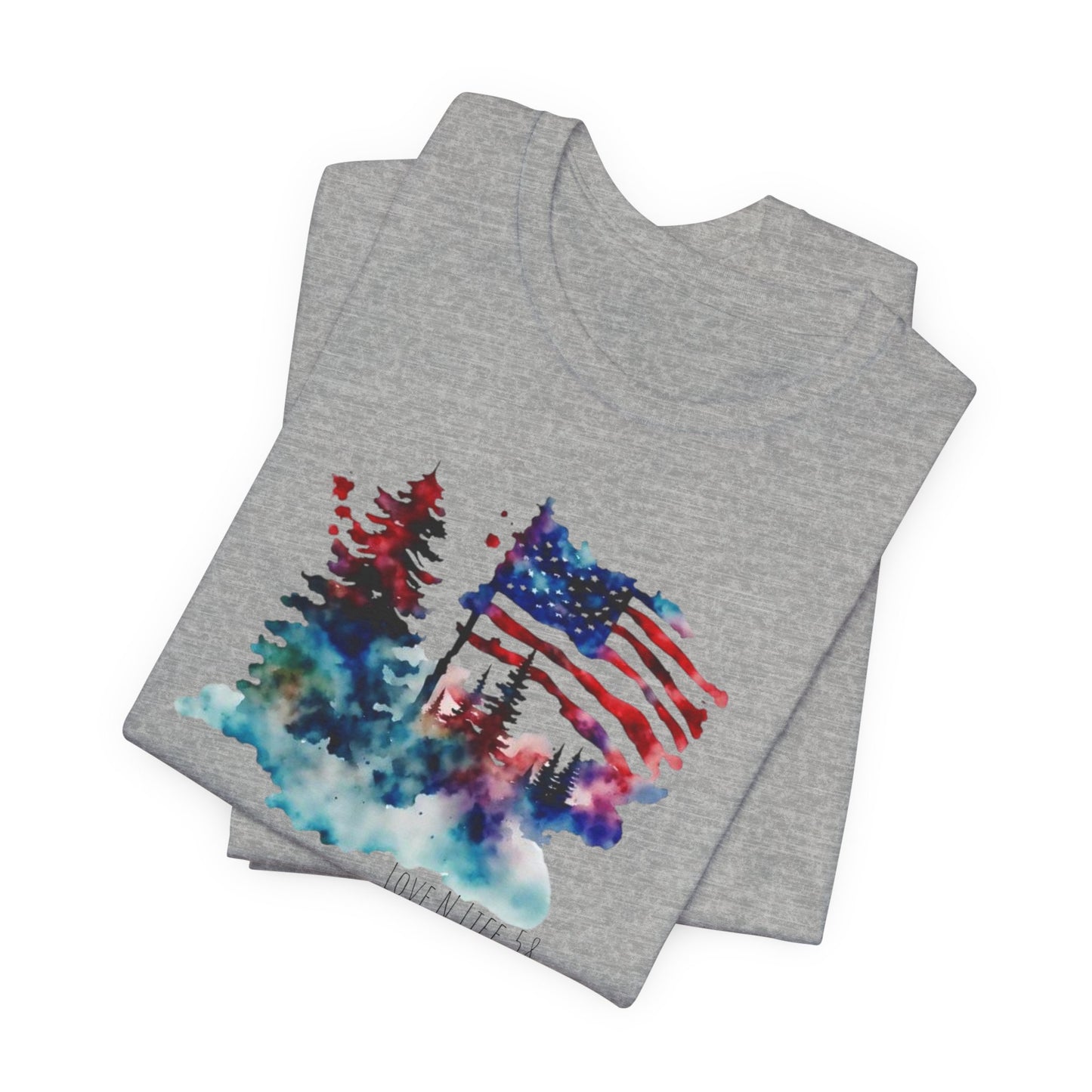 American Flag Patriotic LoveNLife58 Tee - Bella Canvas