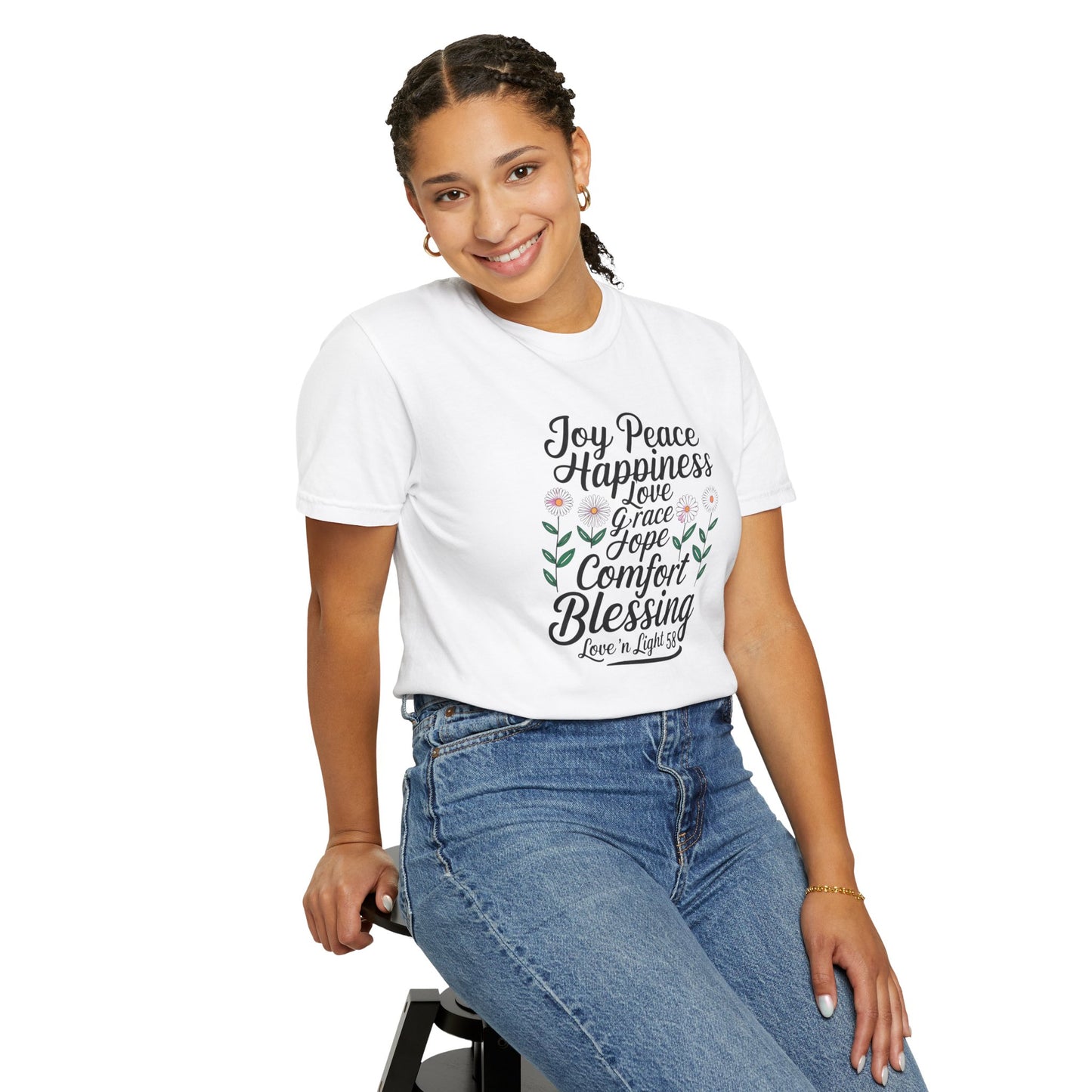 Joy Happiness and Love Tee - Comfort Colors