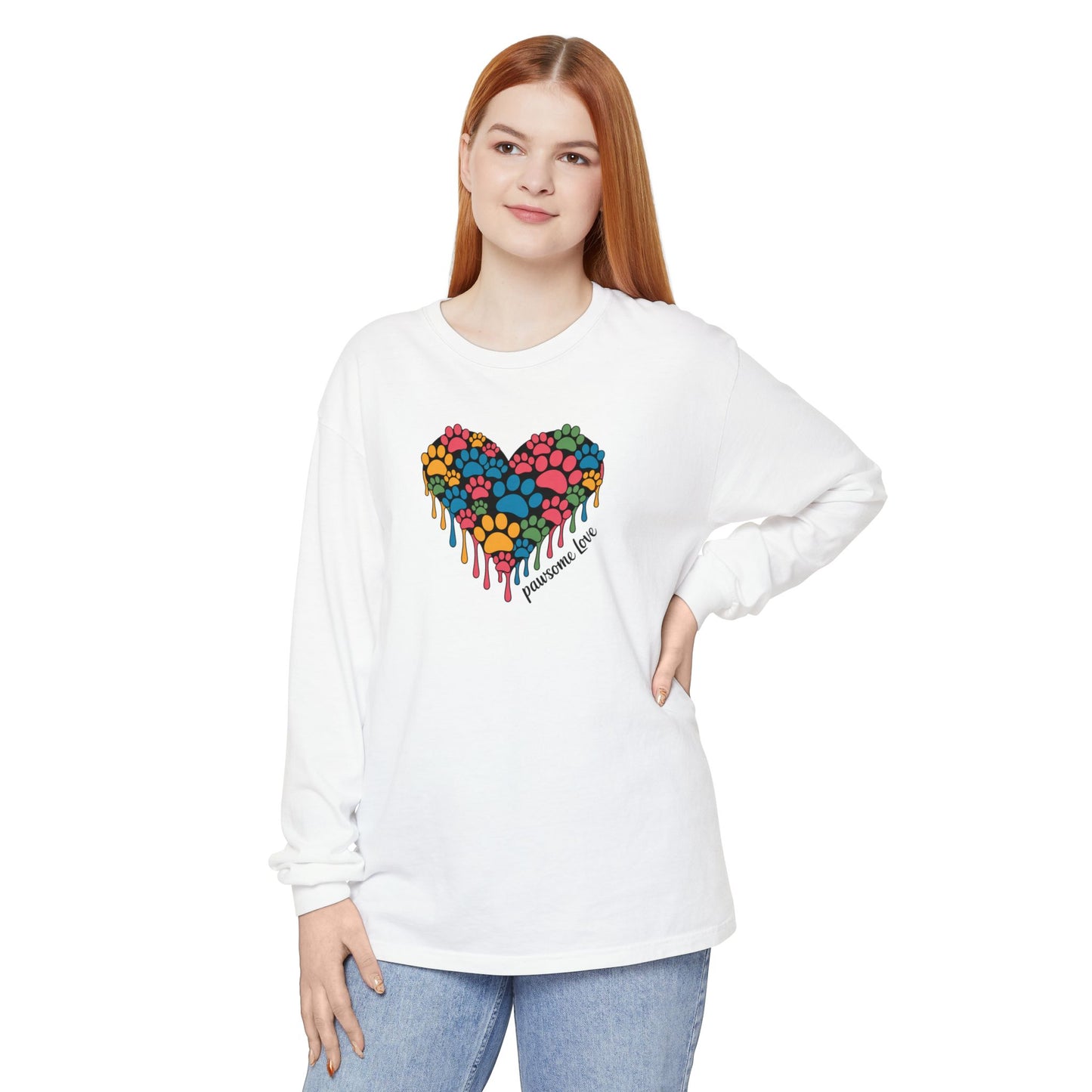 Pawsome Love Tee - Comfort Colors long sleeve