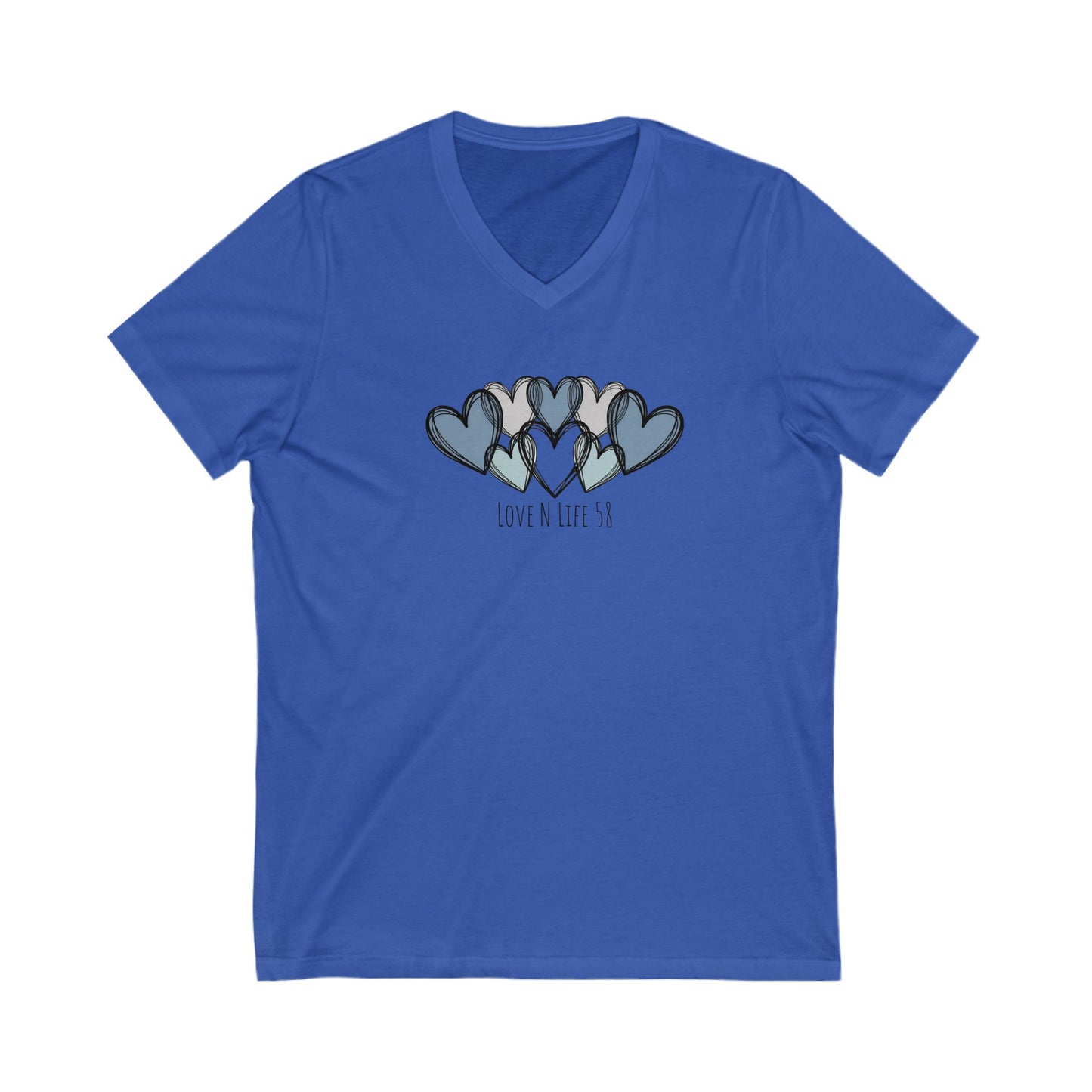 Hearts Love Tee - Bella Canvas V- Neck