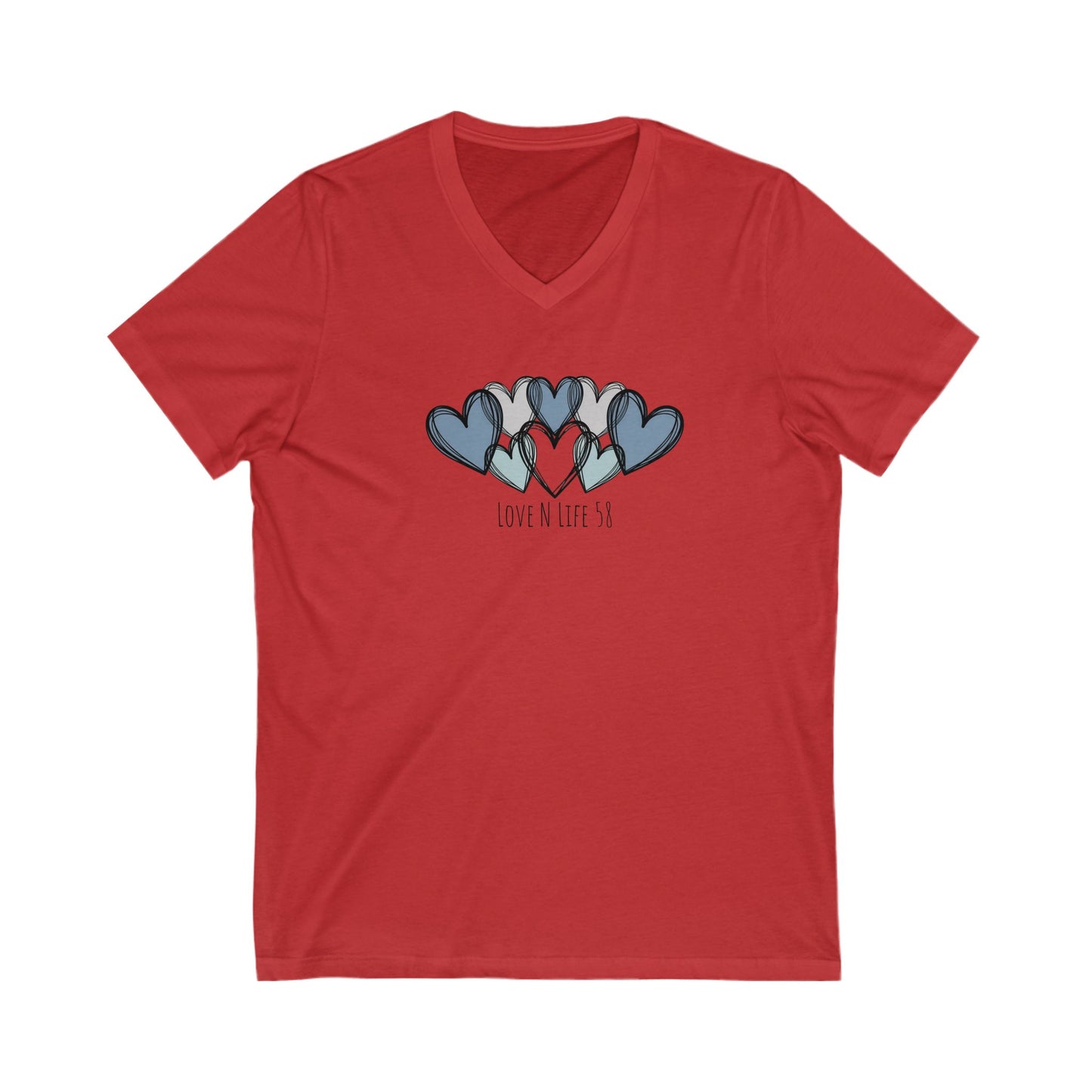 Hearts Love Tee - Bella Canvas V- Neck